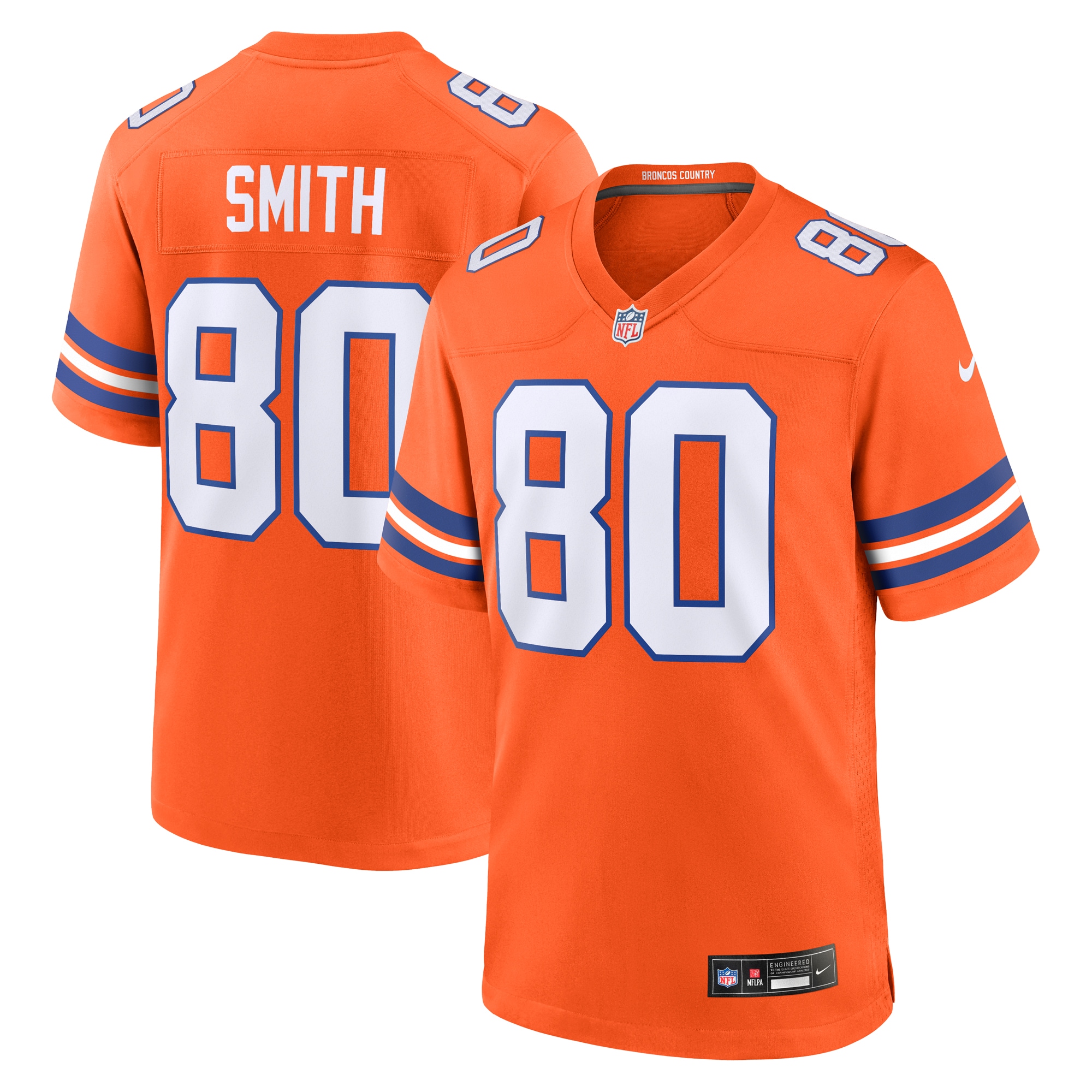 Rod Smith Retired Denver Broncos Game Jersey Orange NFL Football Fan Wear