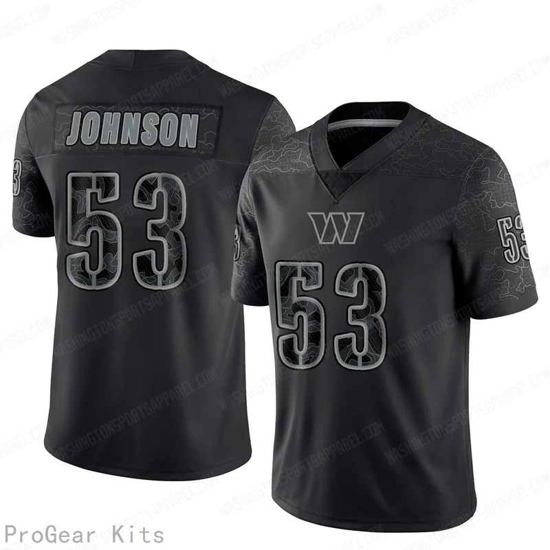 DJ Johnson Washington Commanders Jersey No.53 Reflective NFL Football Fan Wear
