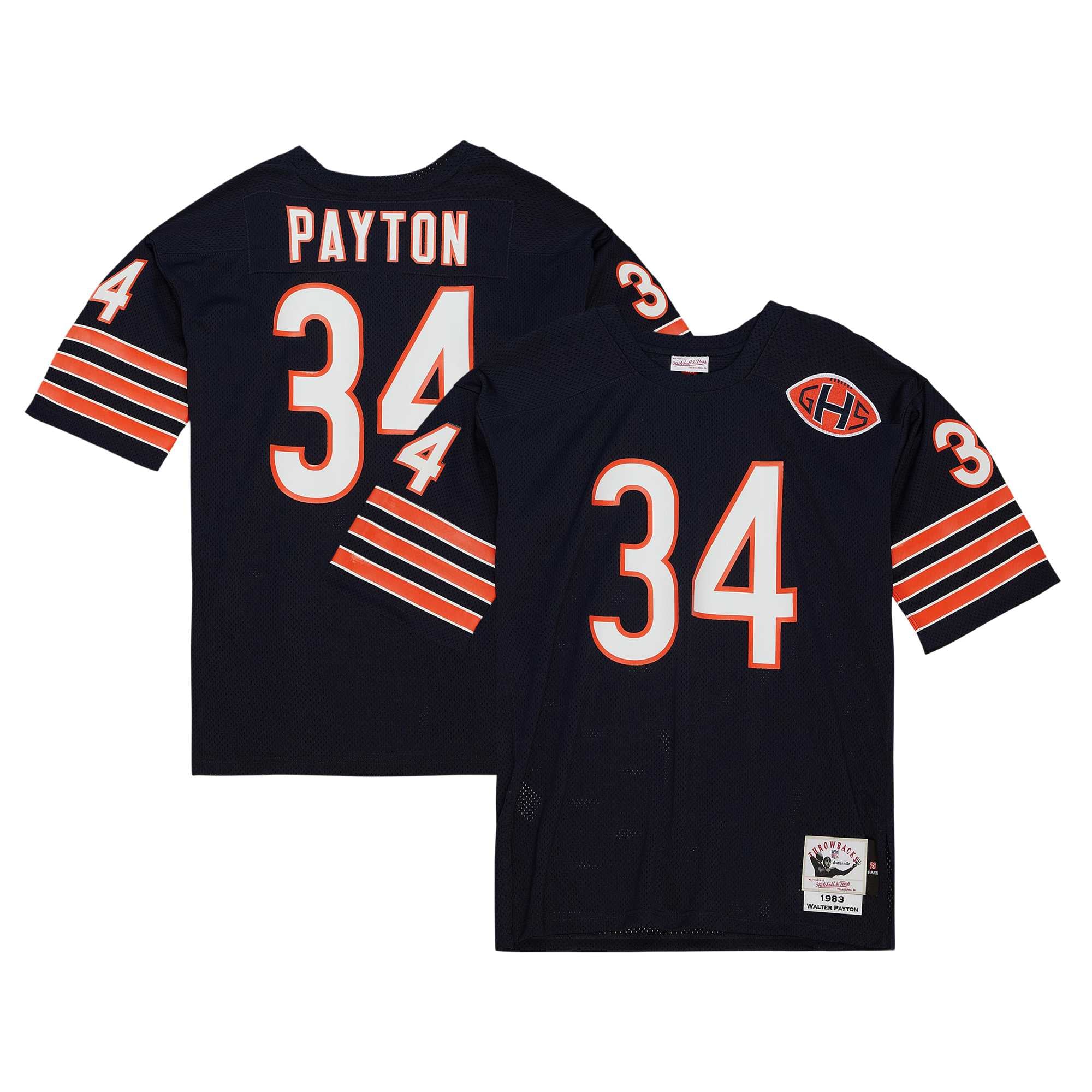 Retired Walter Payton Chicago Bears Player Jersey Navy NFL Football Fan Wear