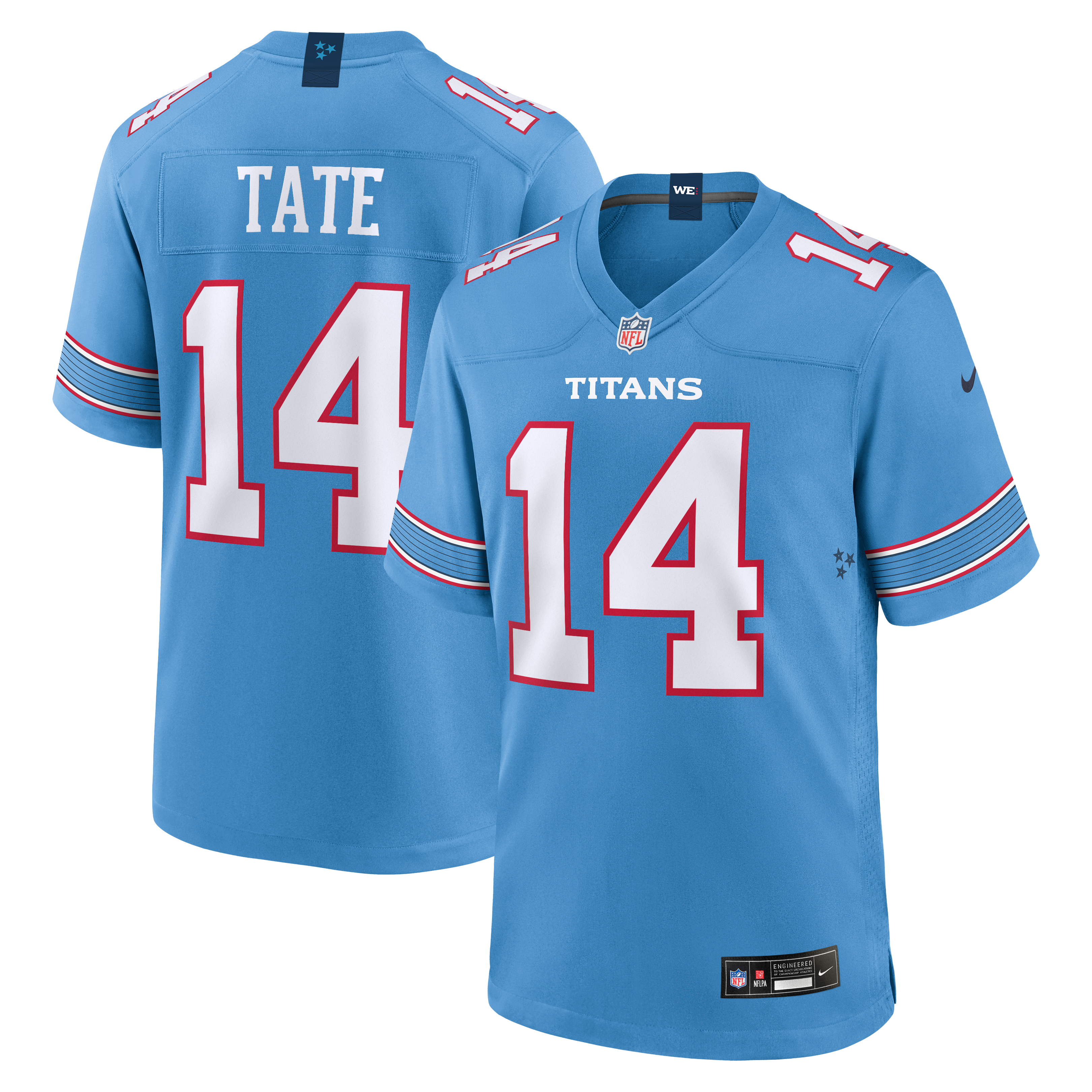 Carnell Tate Tennessee Titans Game Jersey Light Blue NFL Football Fan Wear
