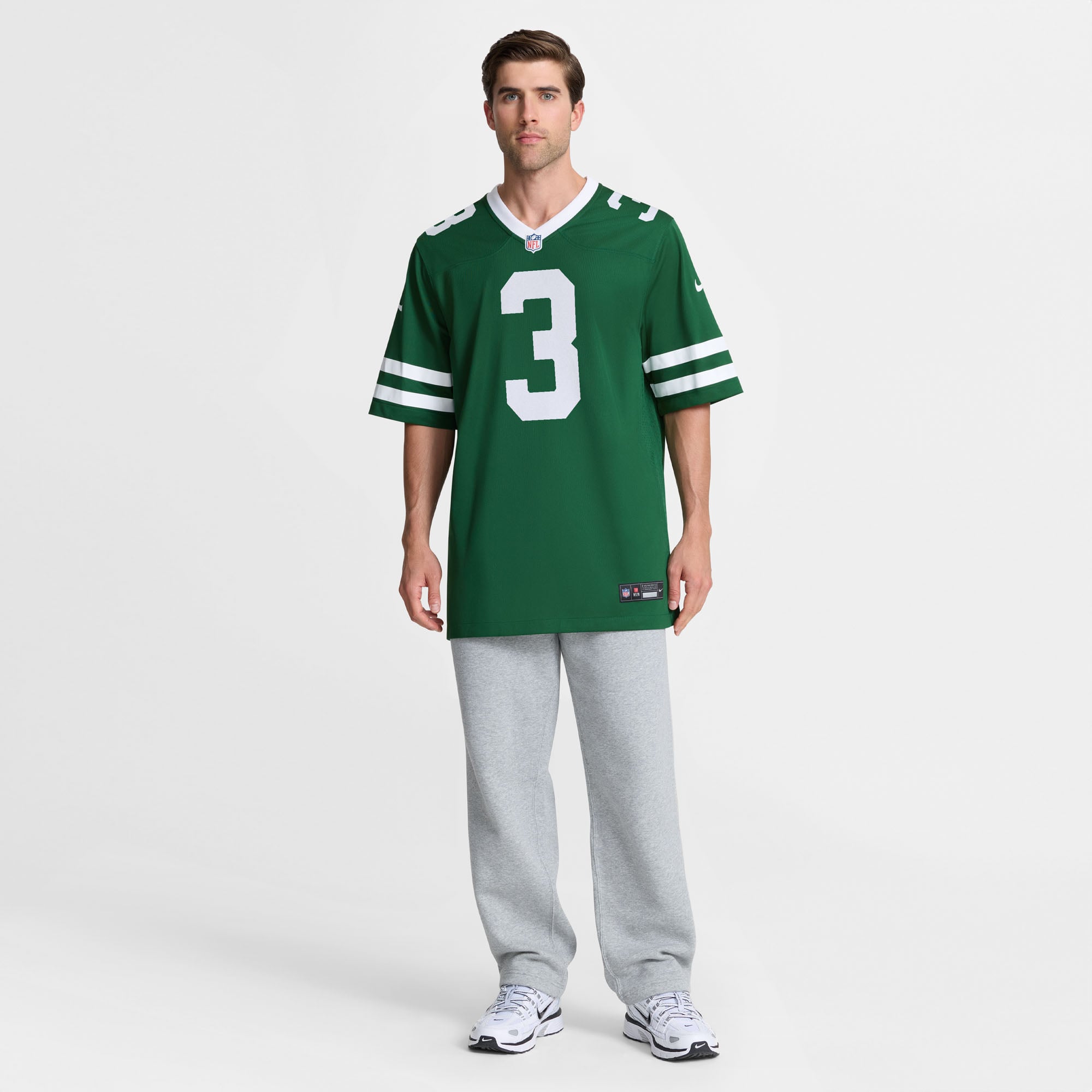 John Metchie New York Jets Game Jersey Green NFL Football Fan Wear John Metchie