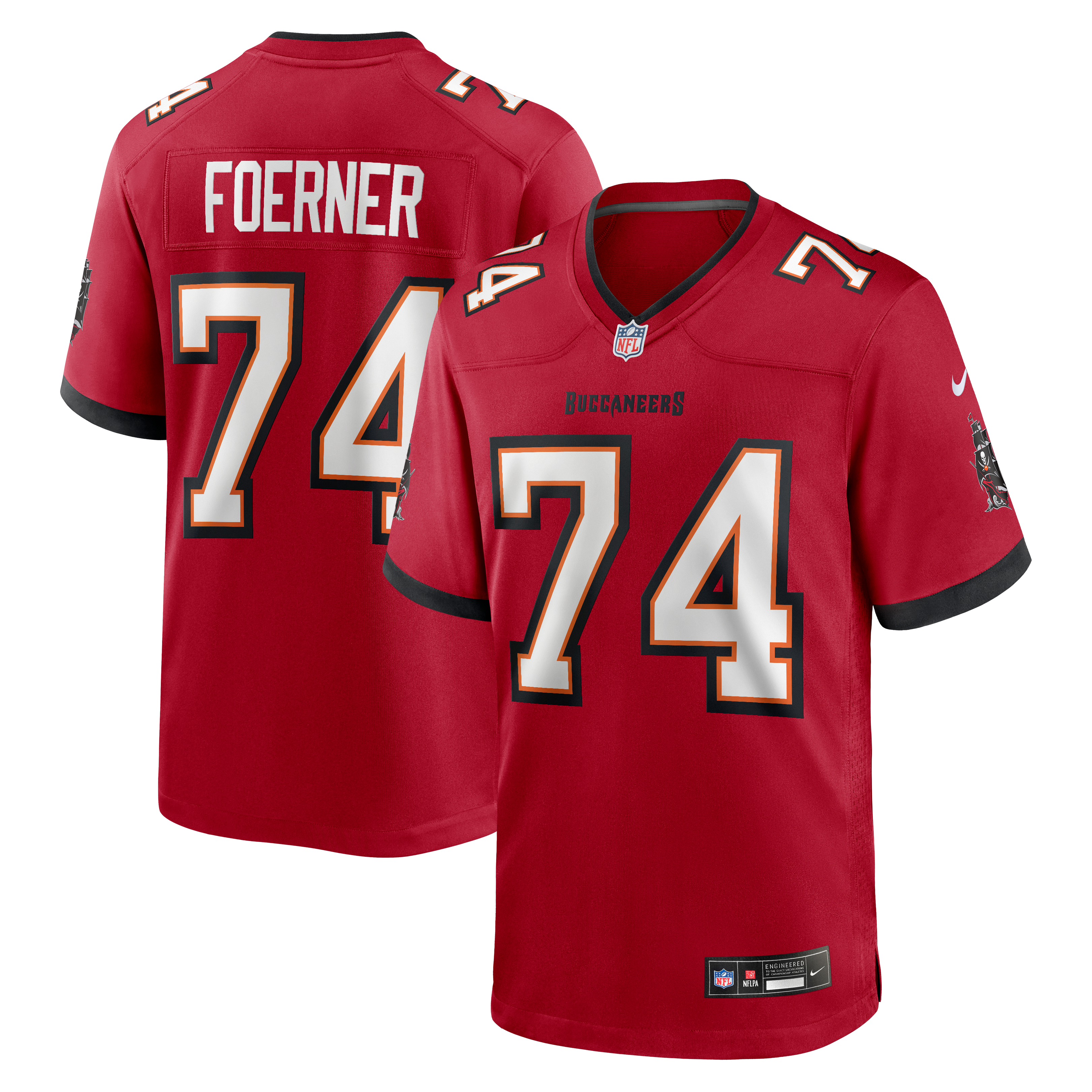 Marshall Foerner Tampa Bay Buccaneers Game Jersey Red NFL Football Fan Wear
