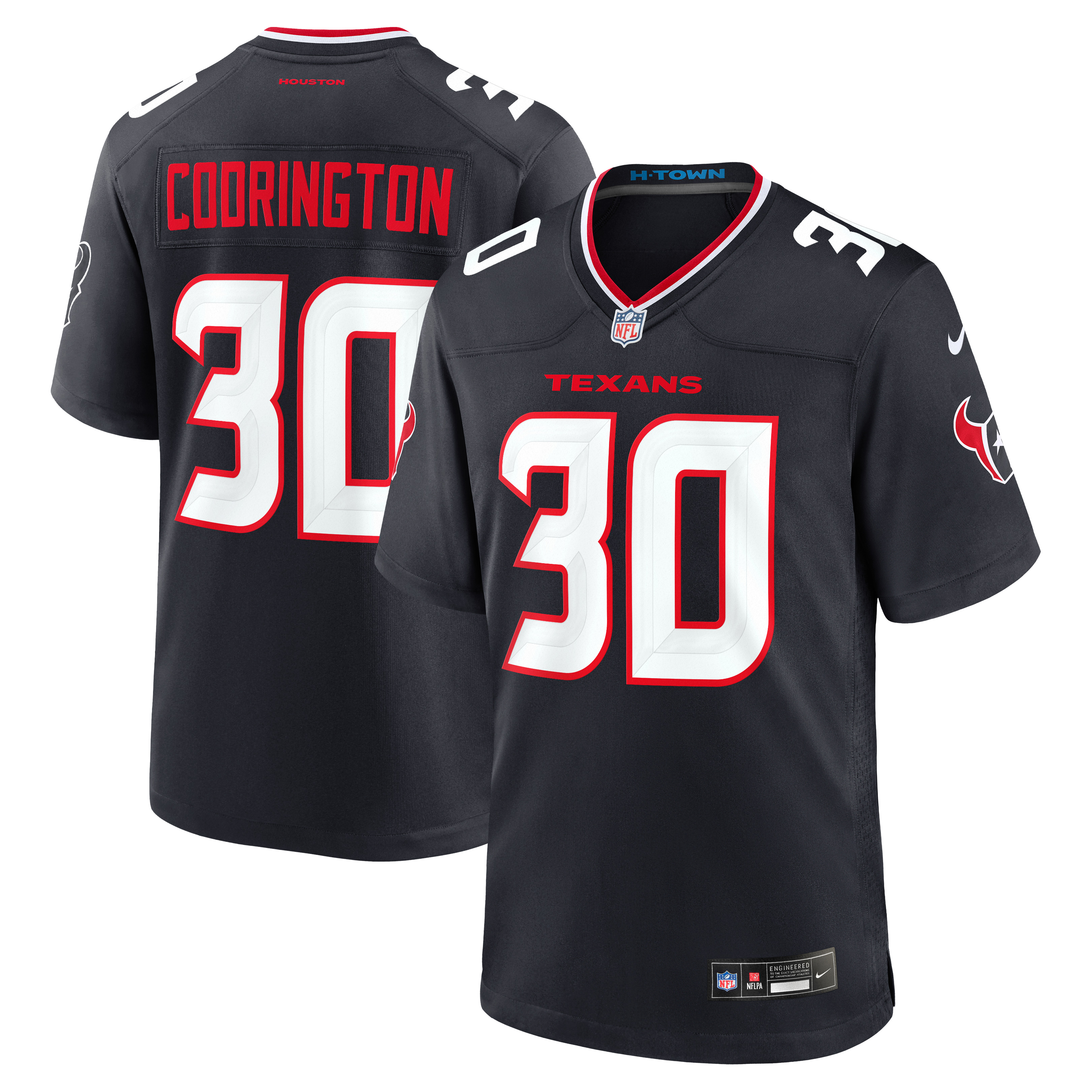 Brandon Codrington Houston Texans Game Jersey Navy NFL Football Fan Wear Brandon Codrington