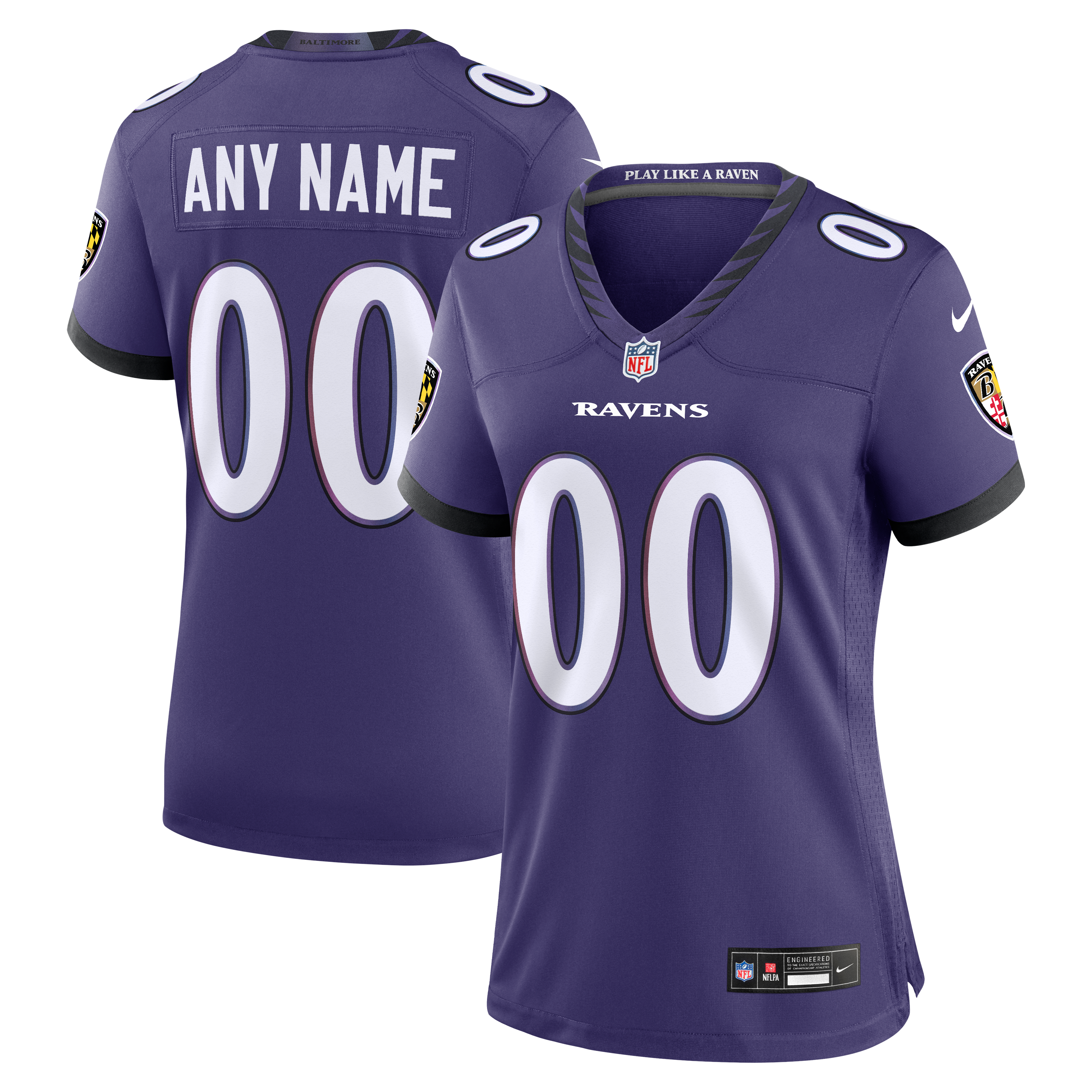 Baltimore Ravens Game Jersey Purple NFL Football Fan Wear Custom Number