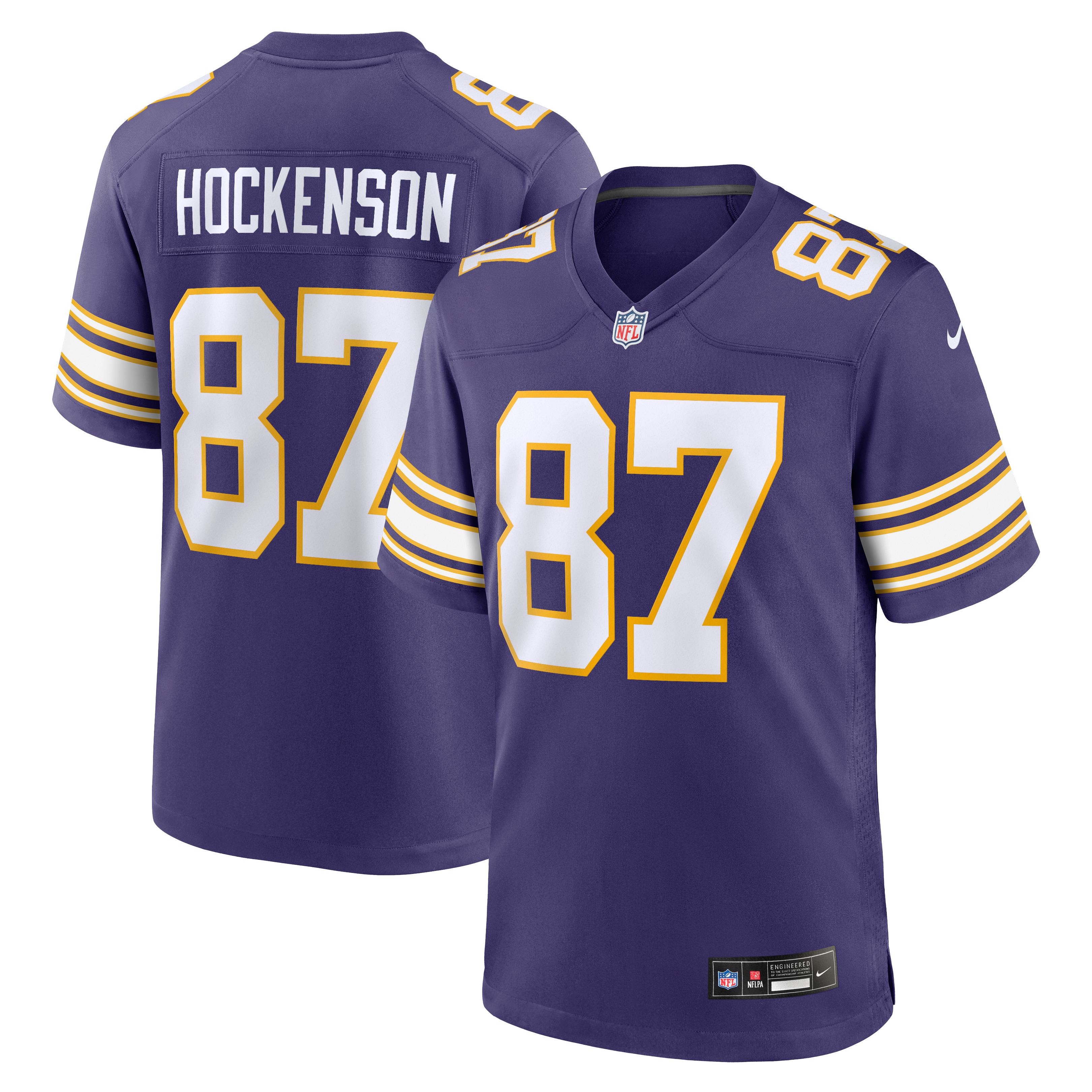 TJ Hockenson Minnesota Vikings Game Jersey Purple NFL Football Fan Wear TJ Hockenson