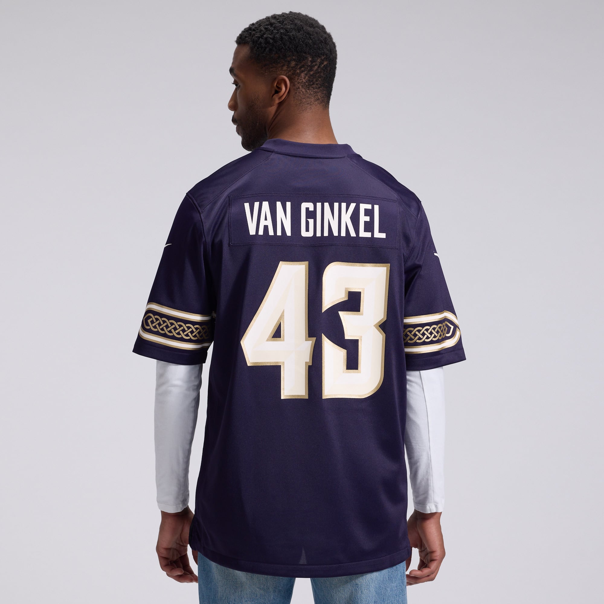 Andrew Van Ginkel Minnesota Vikings Game Jersey Purple NFL Football Fan Wear