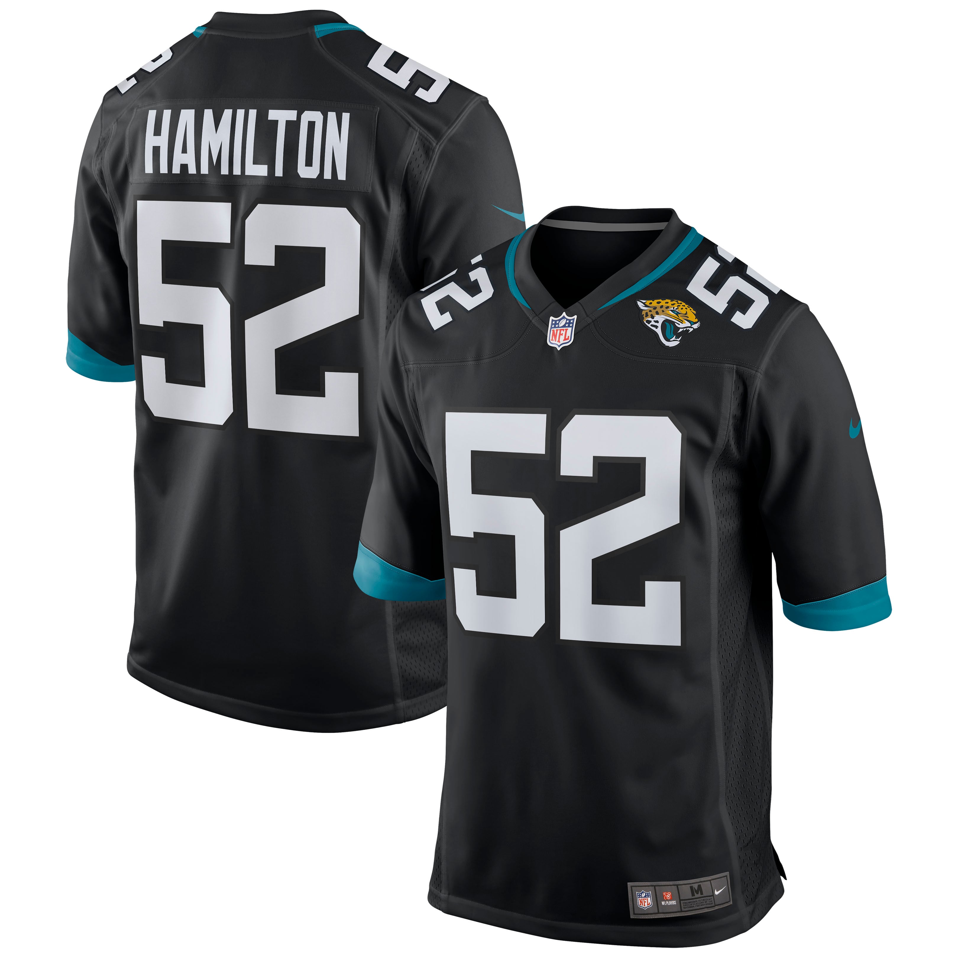 DaVon Hamilton Jacksonville Jaguars Game Jersey Black NFL Football Fan Wear DaVon Hamilton
