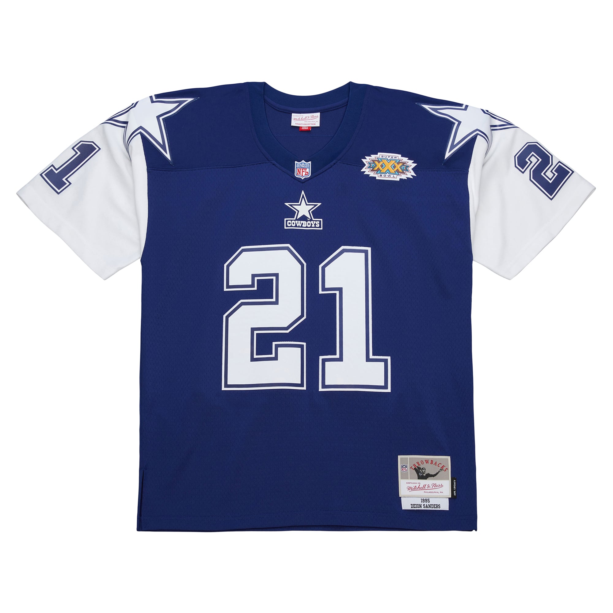 Deion Sanders Mitchell Dallas Cowboys Replica Jersey Navy NFL Football Fan Wear