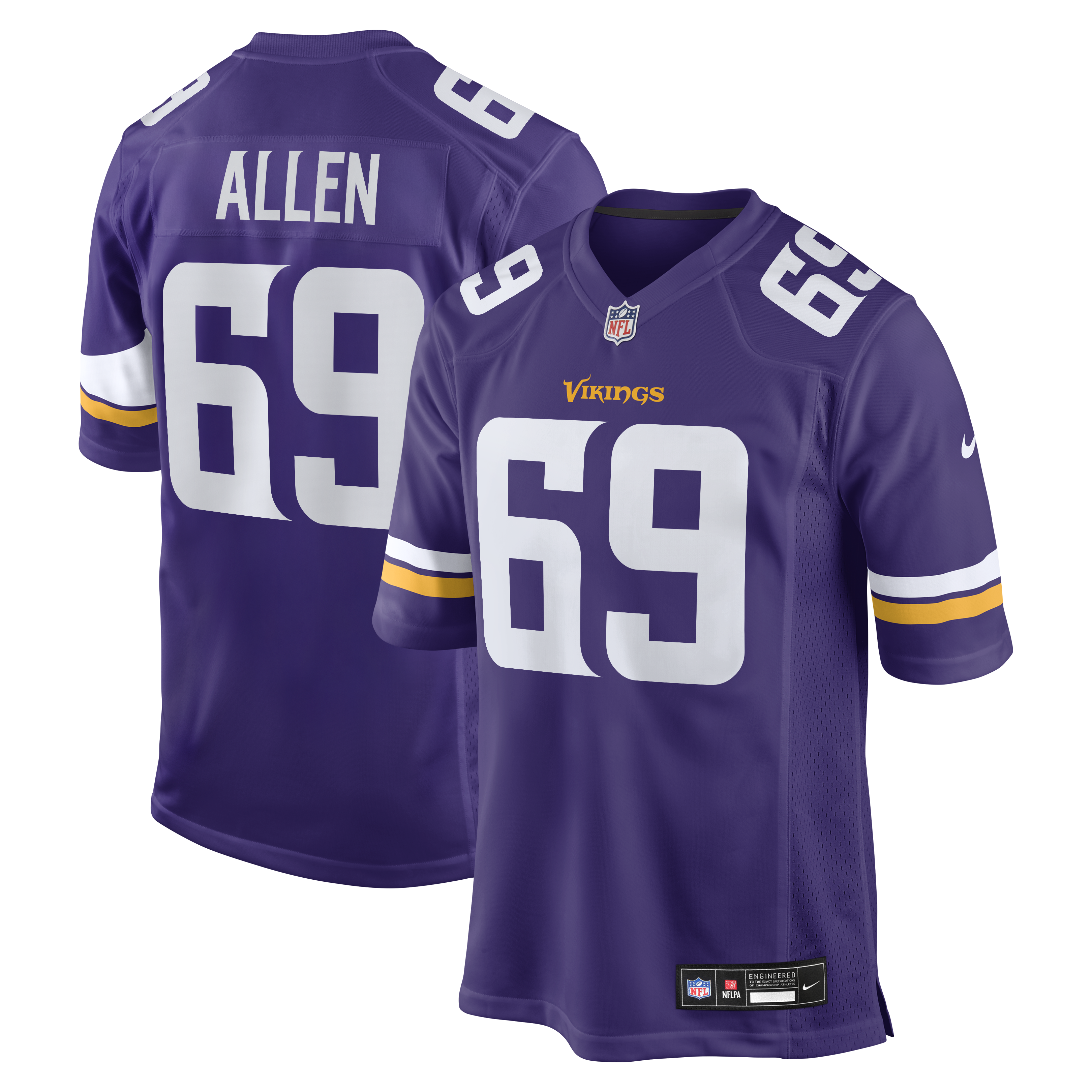 Jared Allen Retired Minnesota Vikings Game Jersey Purple NFL Football Fan Wear