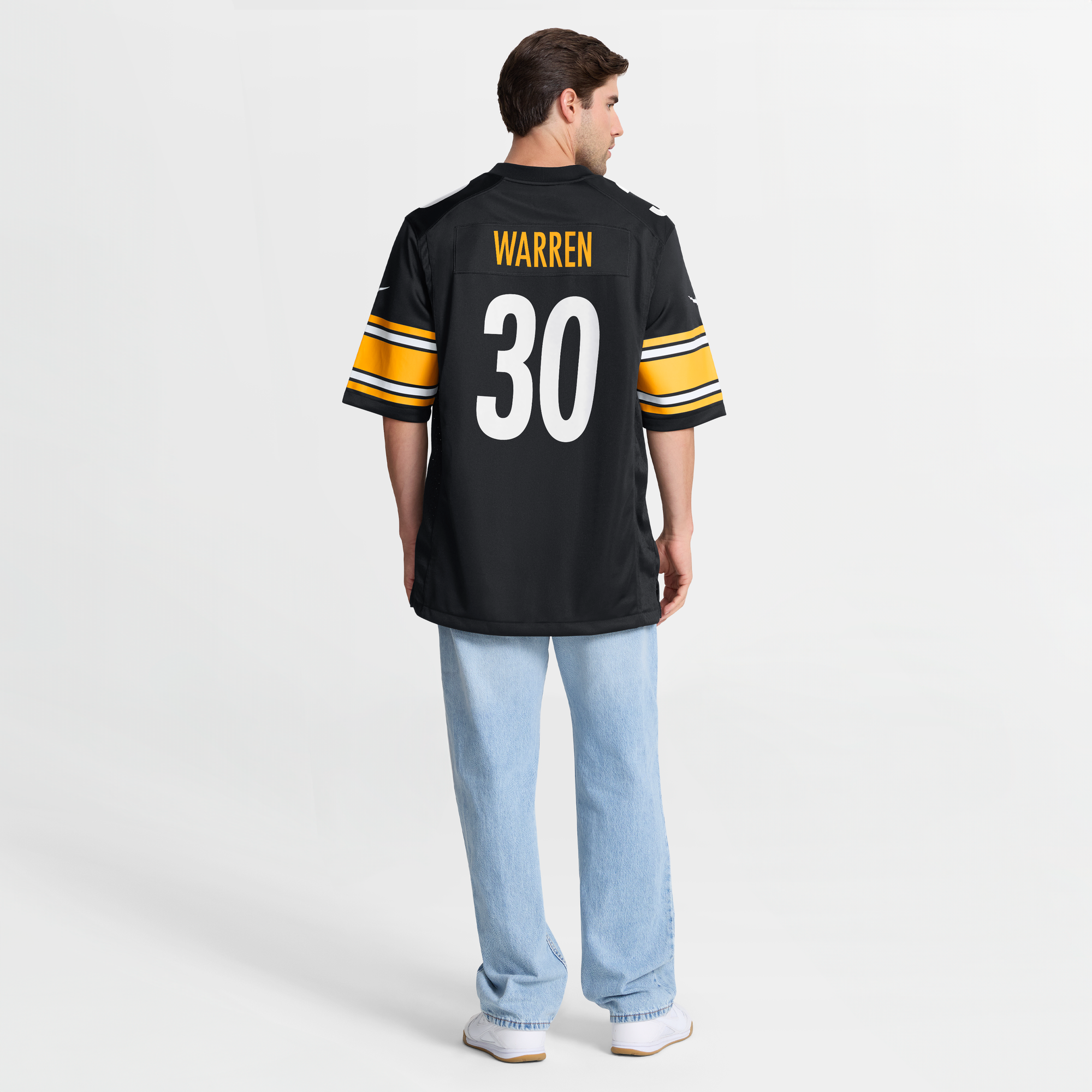 Jaylen Warren Pittsburgh Steelers Player Jersey Black NFL Football Fan Wear