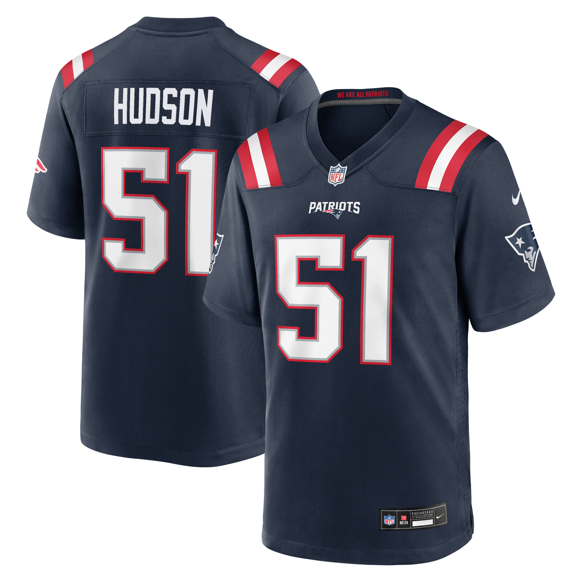 James Hudson New England Patriots Game Jersey Navy NFL Football Fan Wear