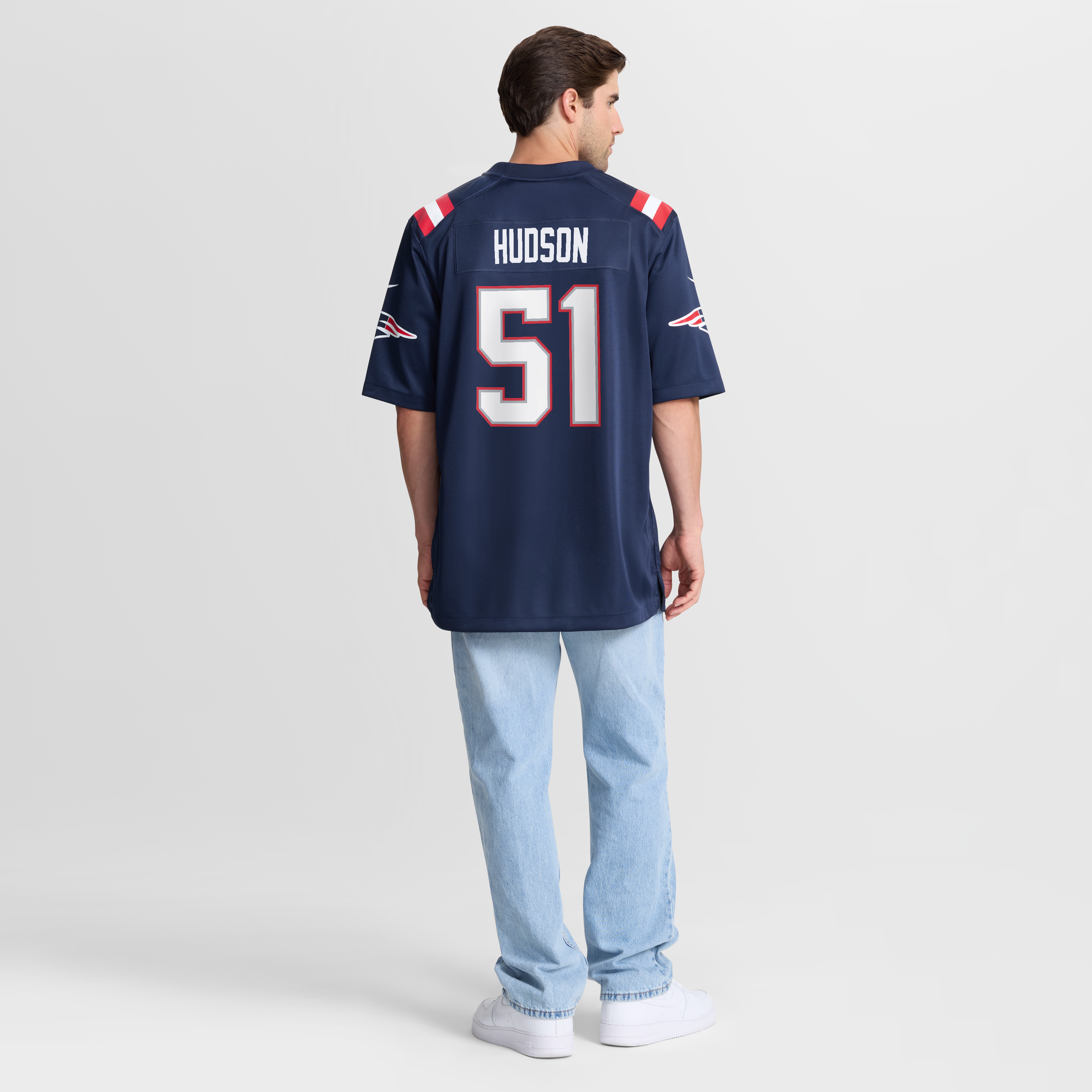 James Hudson New England Patriots Game Jersey Navy NFL Football Fan Wear