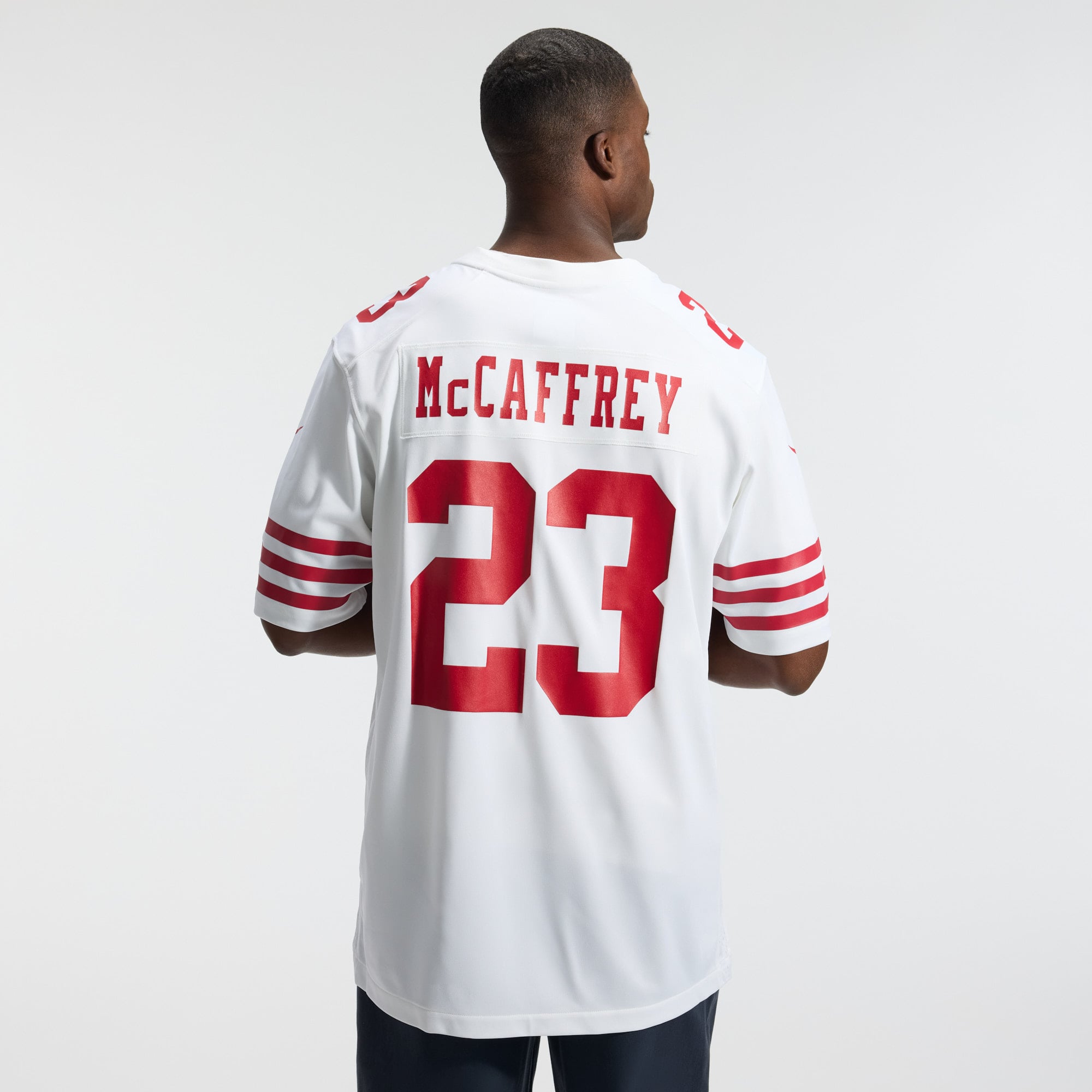 Christian McCaffrey San Francisco 49ers Player Jersey White NFL Football Fan Wear Christian McCaffrey