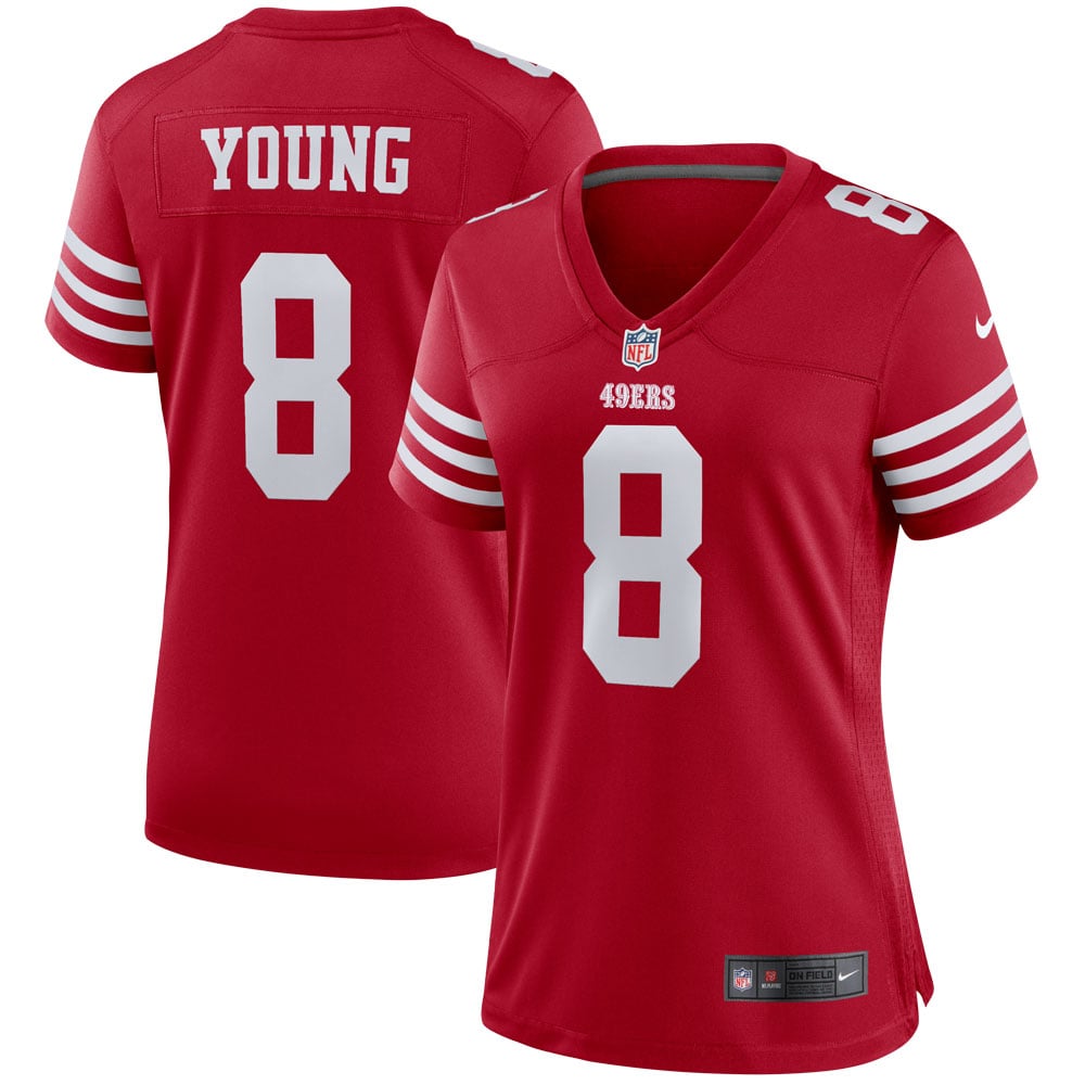 Steve Young Retired San Francisco 49ers Game Jersey Scarlet NFL Football Fan Wear Steve Young Retired