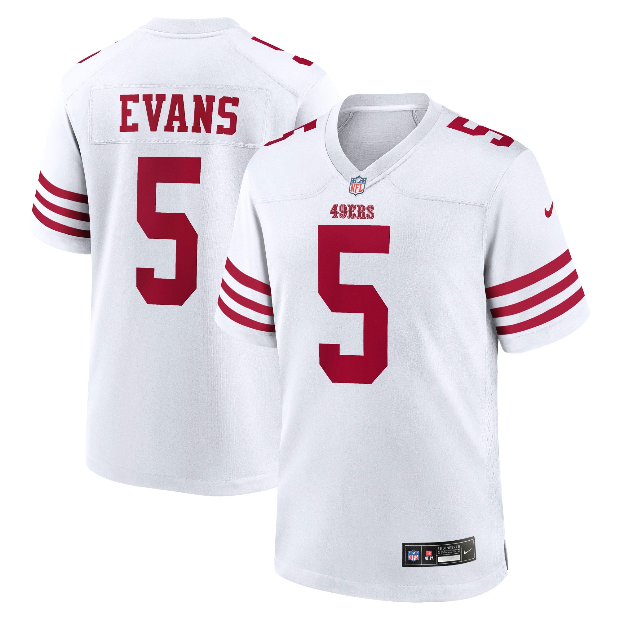 Mike Evans San Francisco 49ers Game Jersey White NFL Football Fan Wear