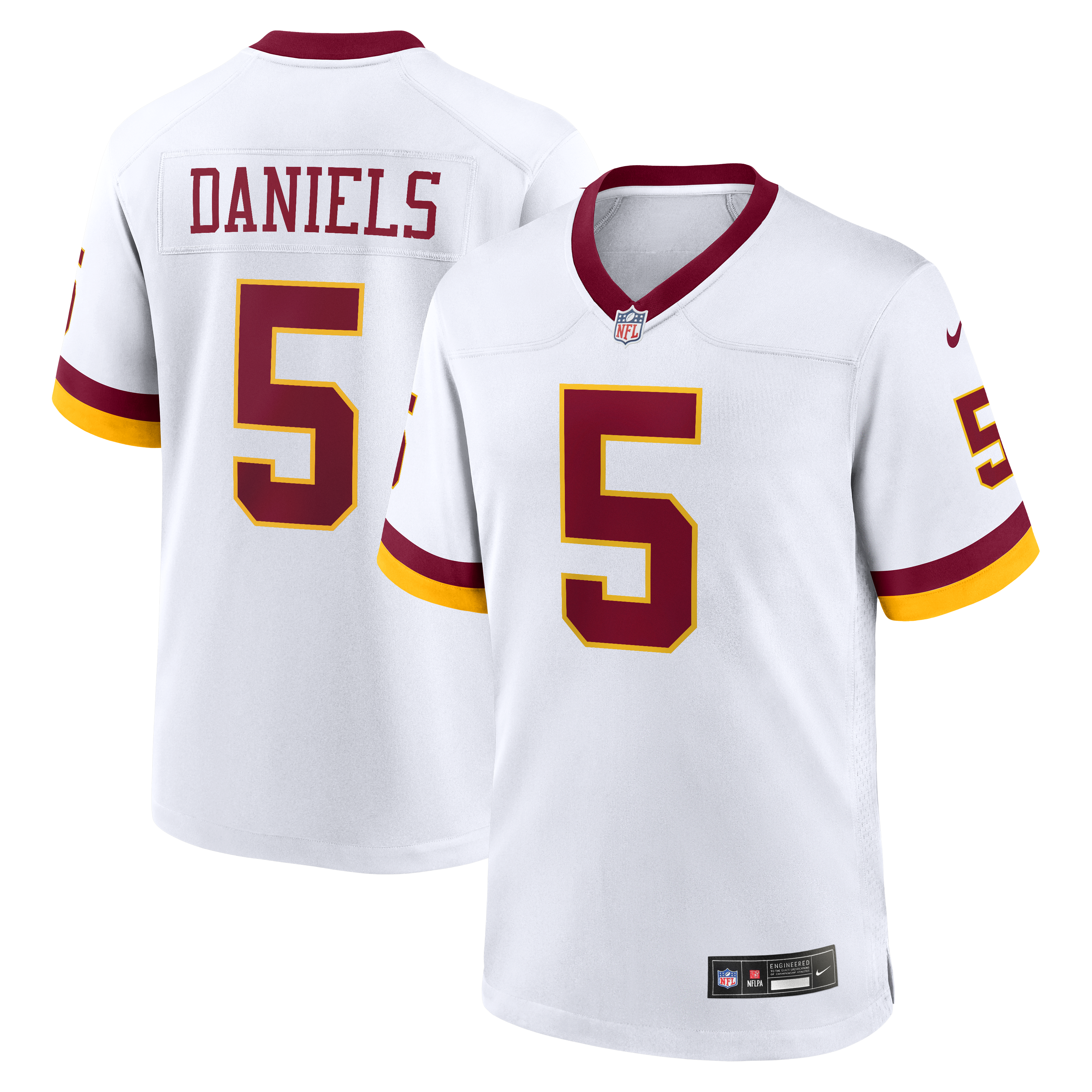 Jayden Daniels Washington Commanders Game Jersey White NFL Football Fan Wear Jayden Daniels