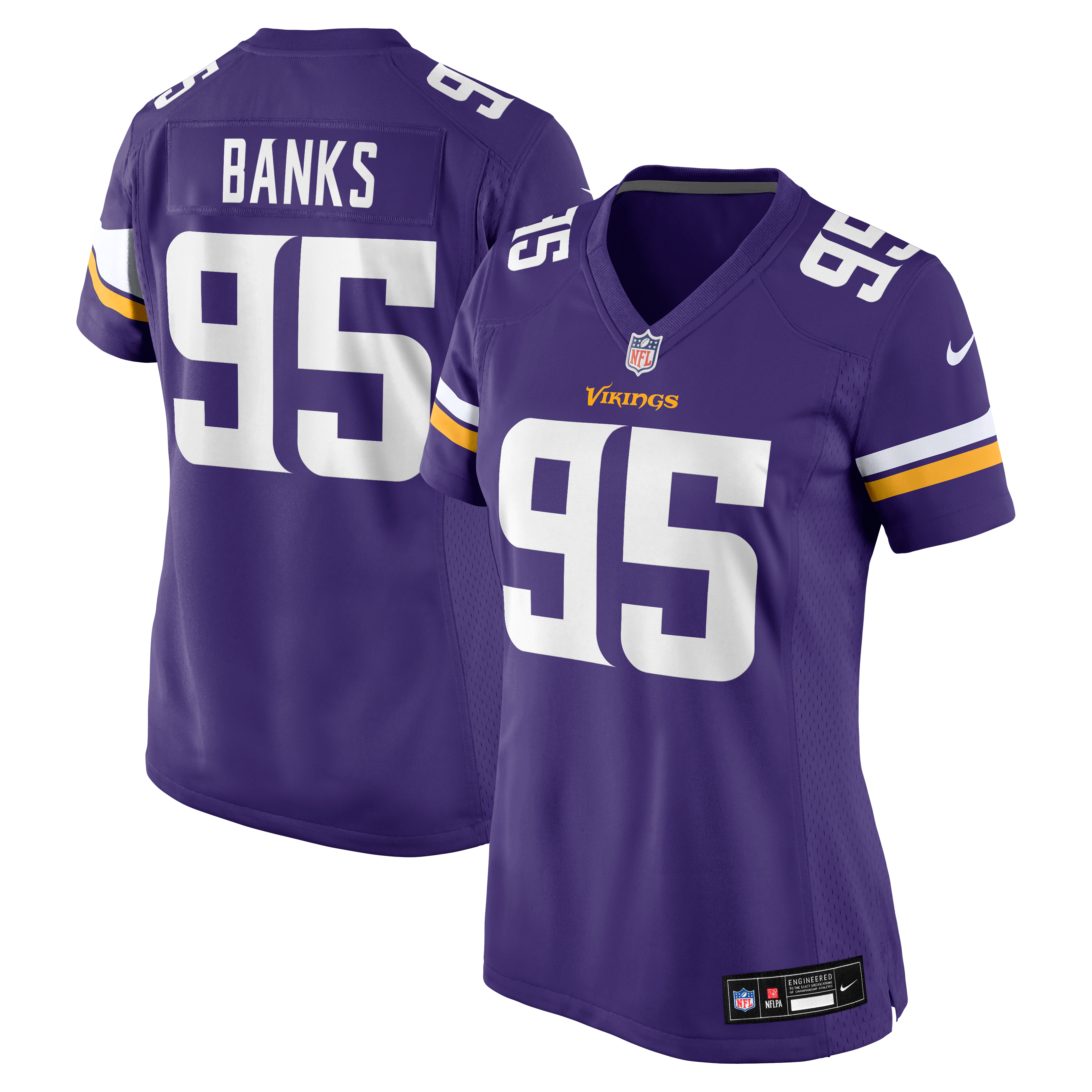 Caleb Banks Minnesota Vikings Game Jersey Purple NFL Football Fan Wear
