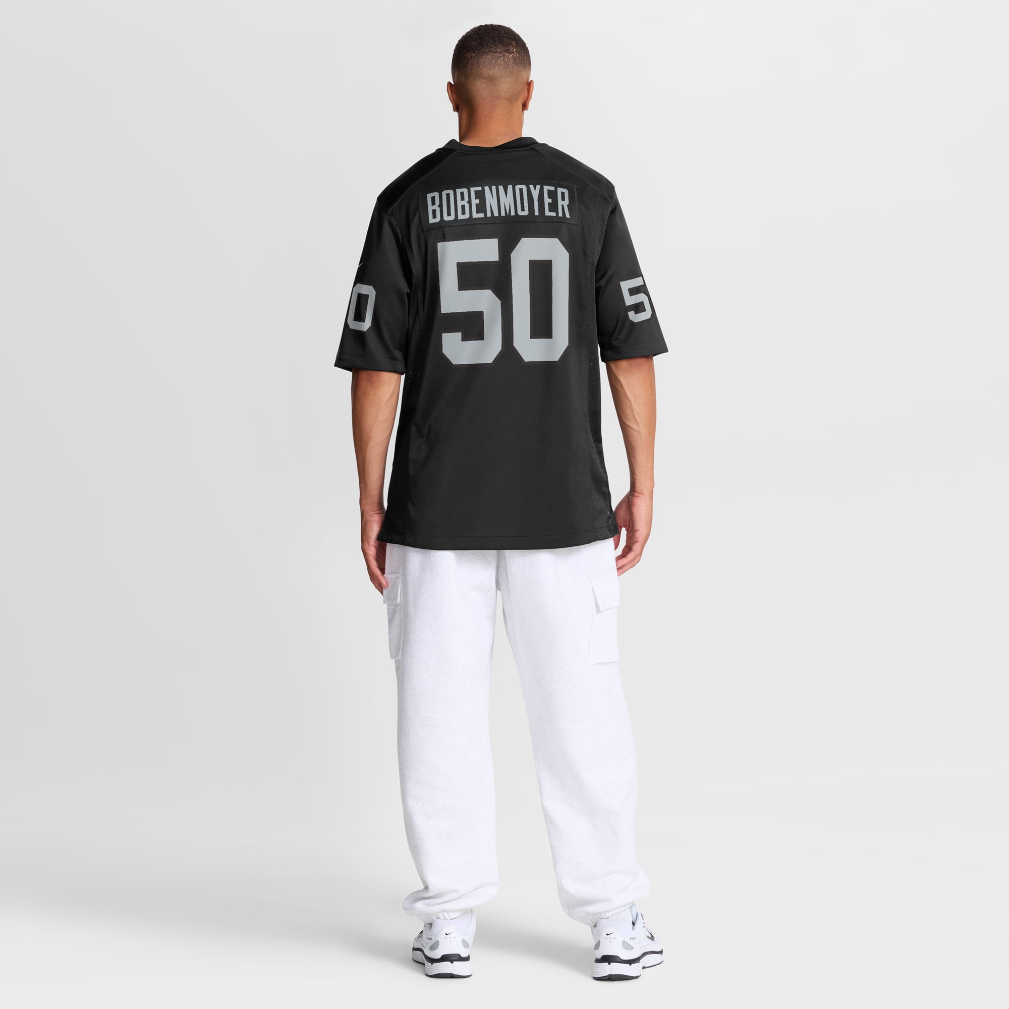 Jacob Bobenmoyer Las Vegas Raiders Player Jersey Black NFL Football Fan Wear Jacob Bobenmoyer