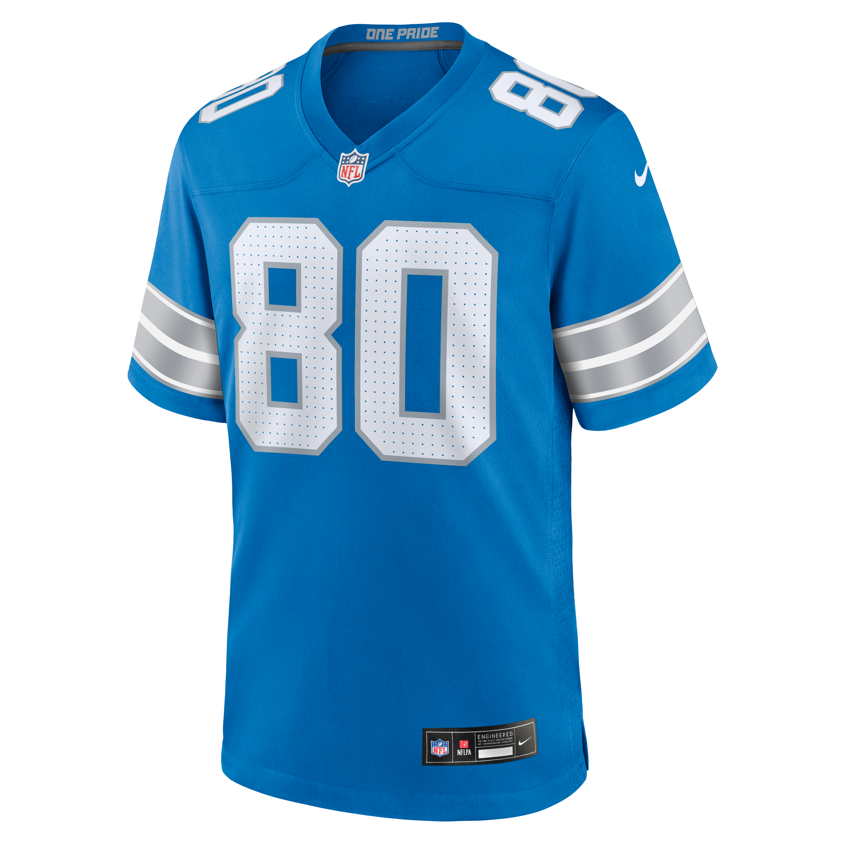 Malik Cunningham Detroit Lions Game Jersey Blue NFL Football Fan Wear Malik Cunningham