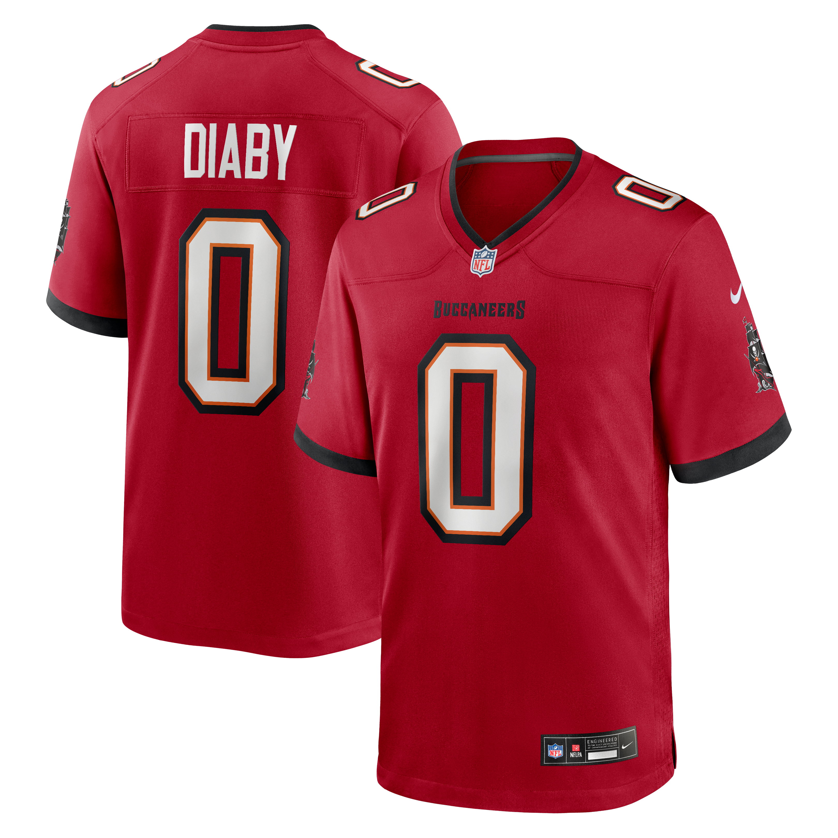 YaYa Diaby Tampa Bay Buccaneers Game Jersey Red NFL Football Fan Wear YaYa Diaby