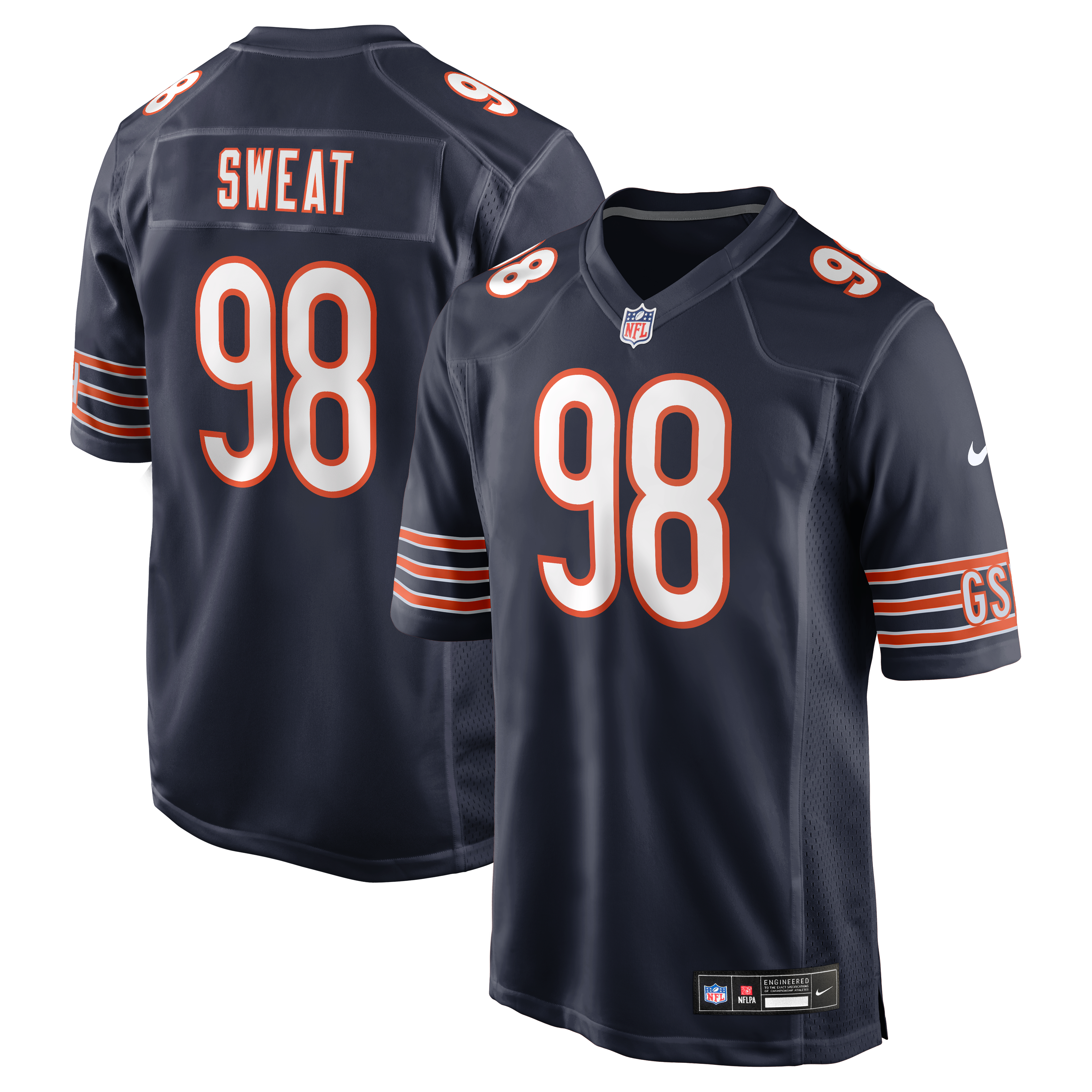 Montez Sweat Chicago Bears Game Jersey Navy NFL Football Fan Wear Montez Sweat