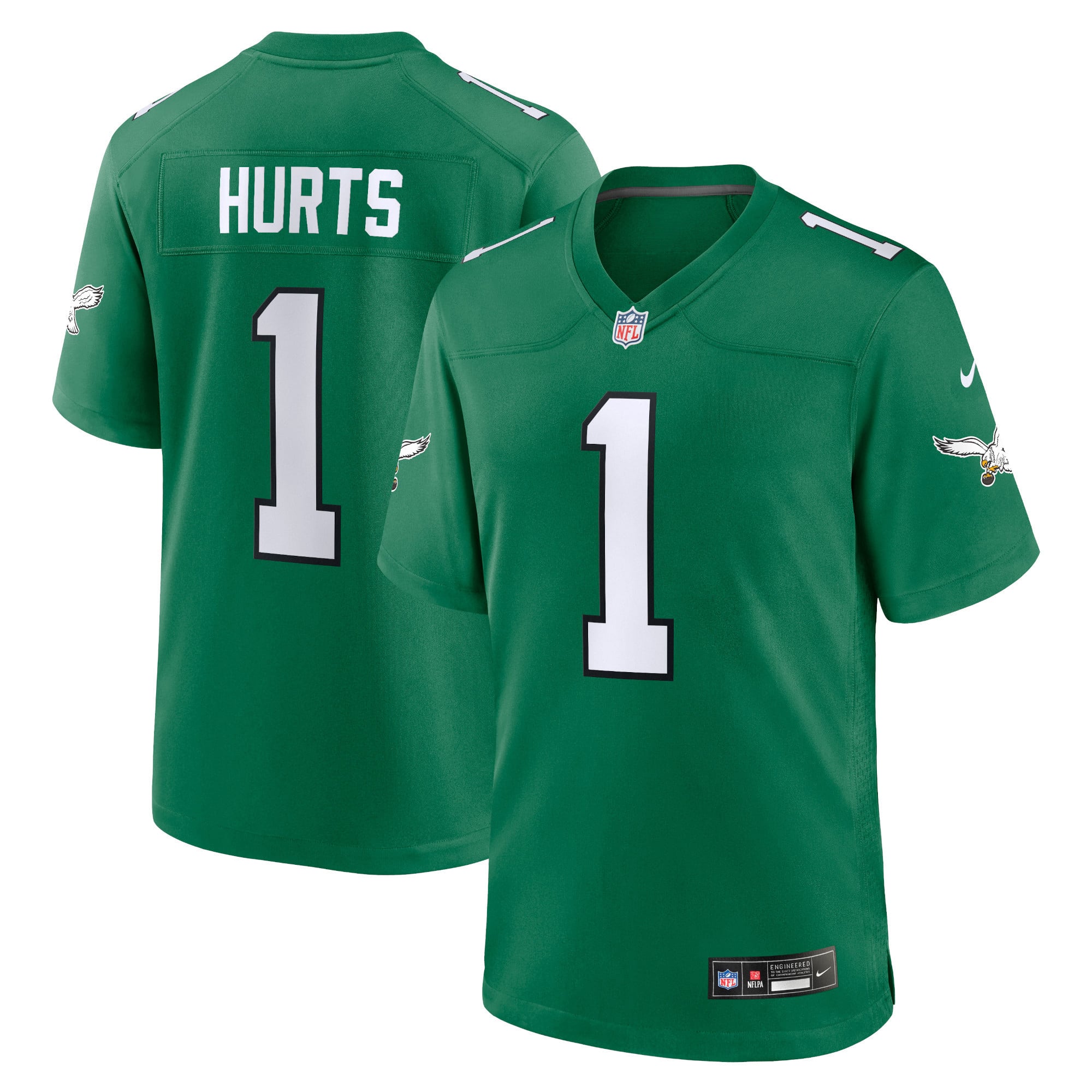 Jalen Hurts Philadelphia Eagles Game Jersey Kelly Green NFL Football Fan Wear