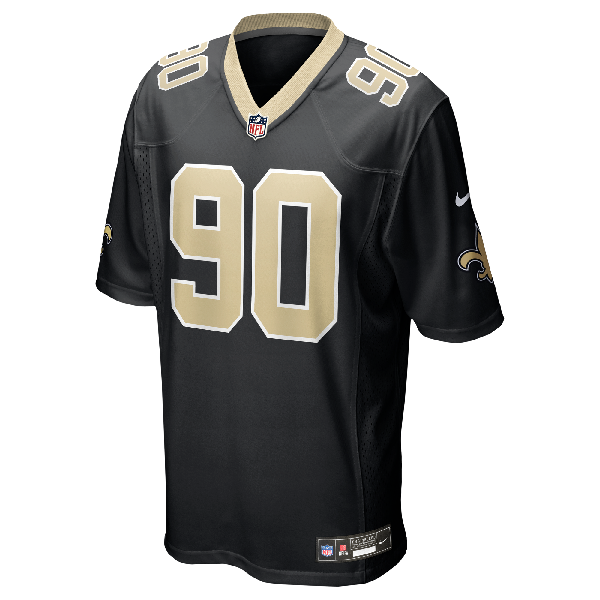 Bryan Bresee New Orleans Saints Game Jersey Black NFL Football Fan Wear