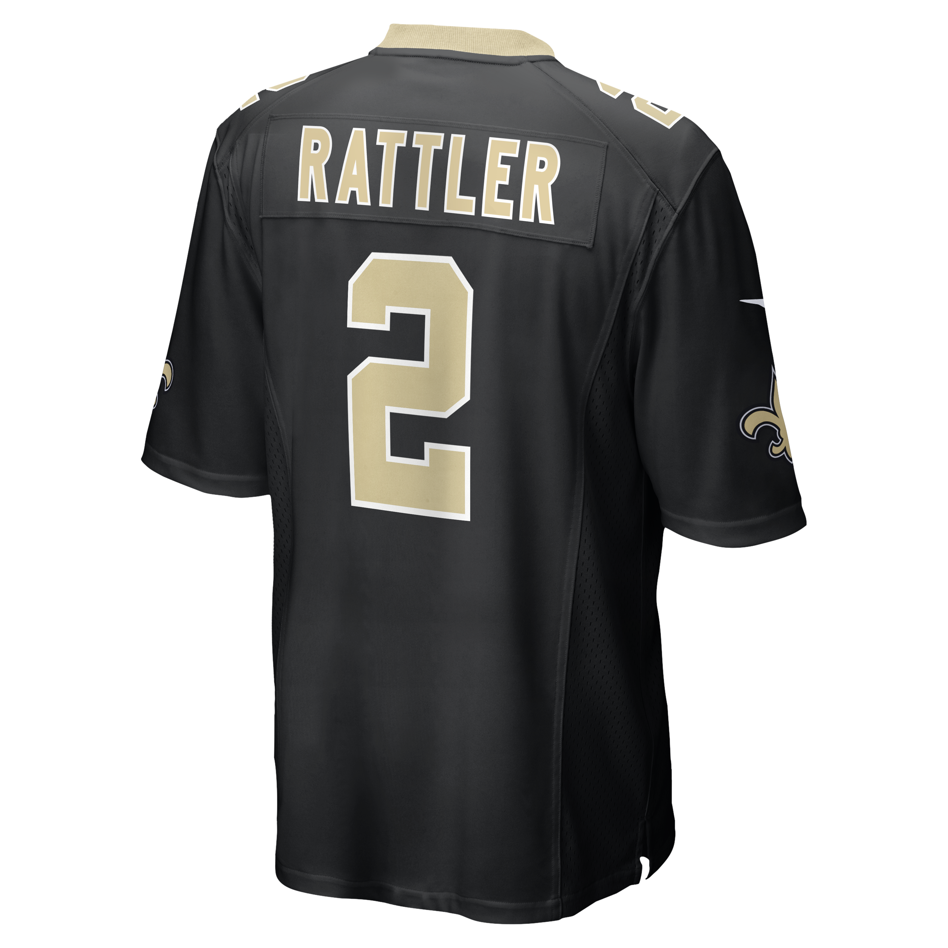 Spencer Rattler New Orleans Saints Game Jersey Black NFL Football Fan Wear Spencer Rattler