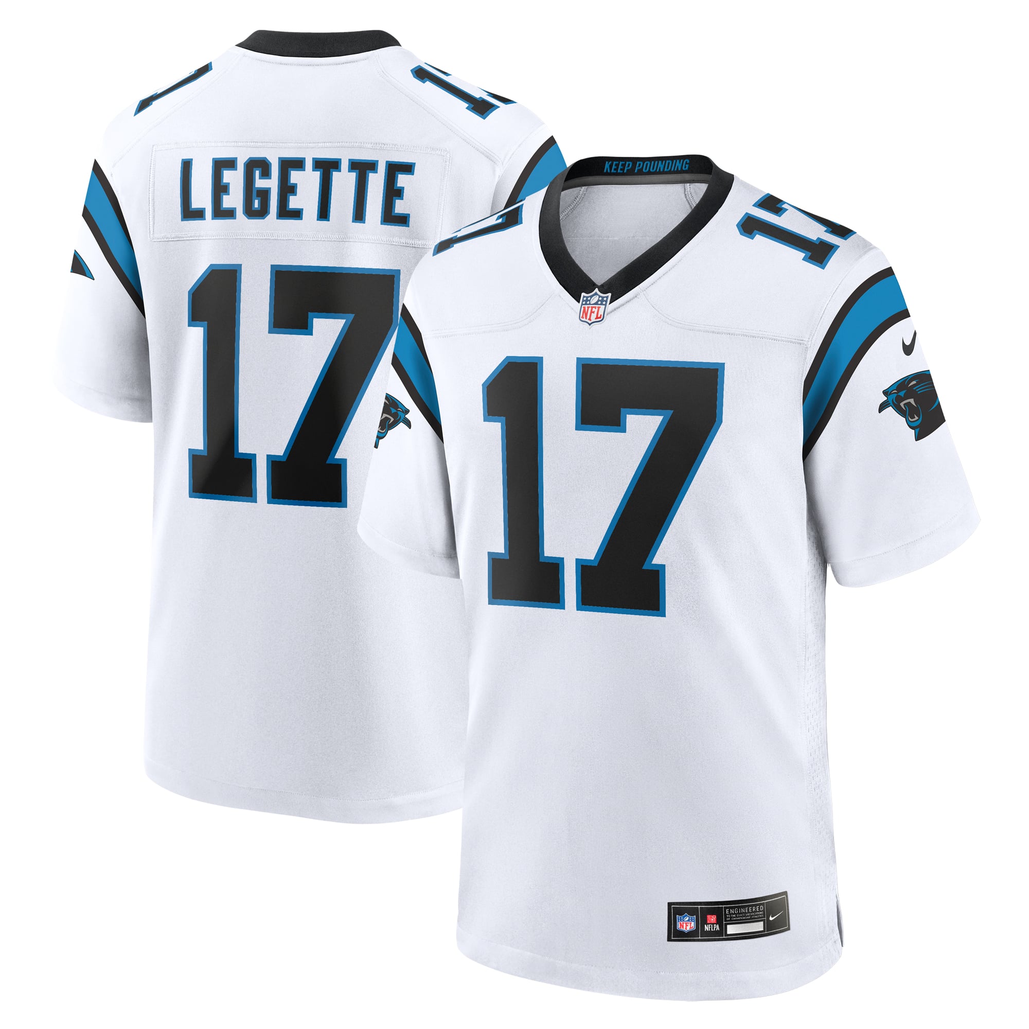 Xavier Legette Carolina Panthers Game Jersey White NFL Football Fan Wear Xavier Legette