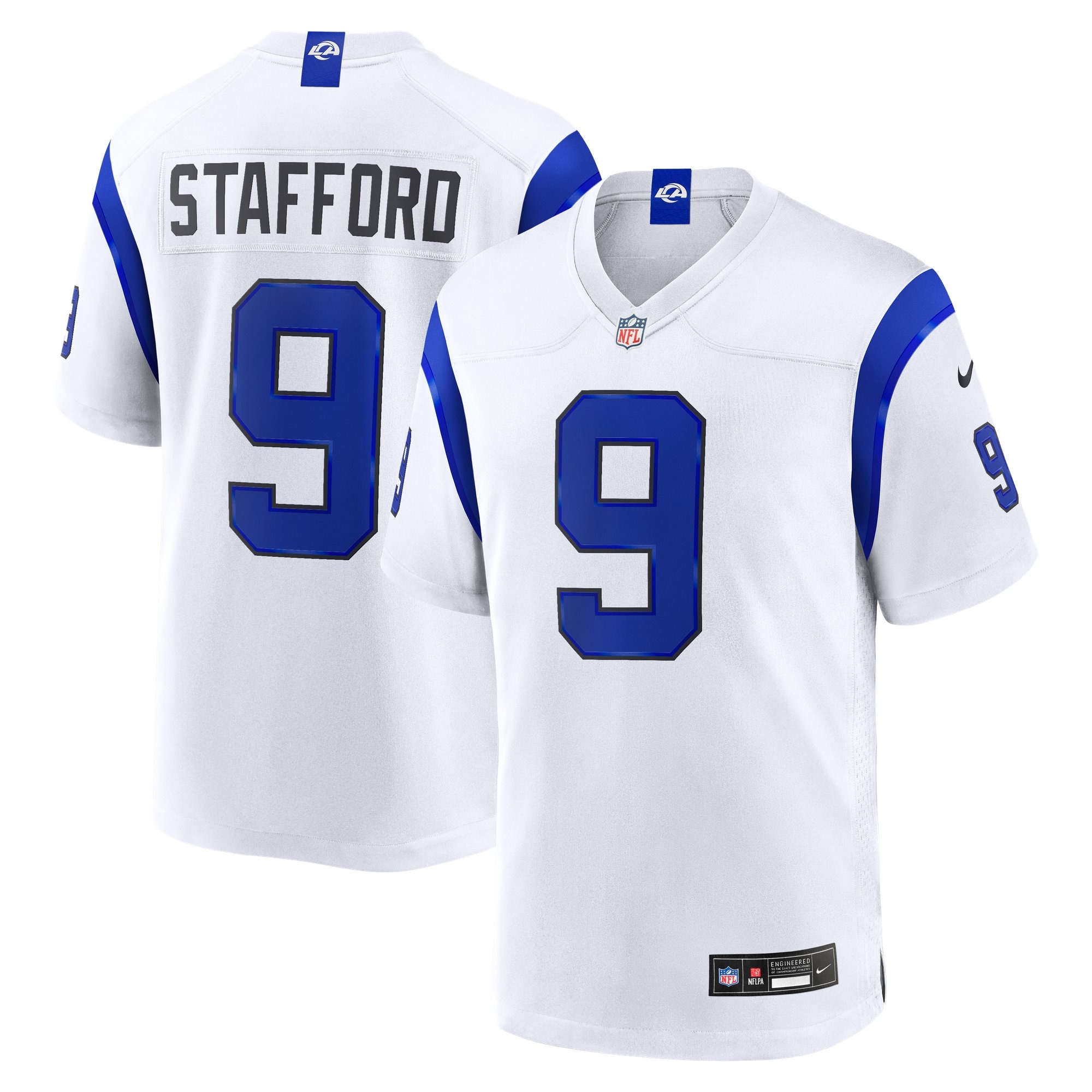Matthew Stafford Fearsome Los Angeles Rams Game Jersey White NFL Football Fan Wear