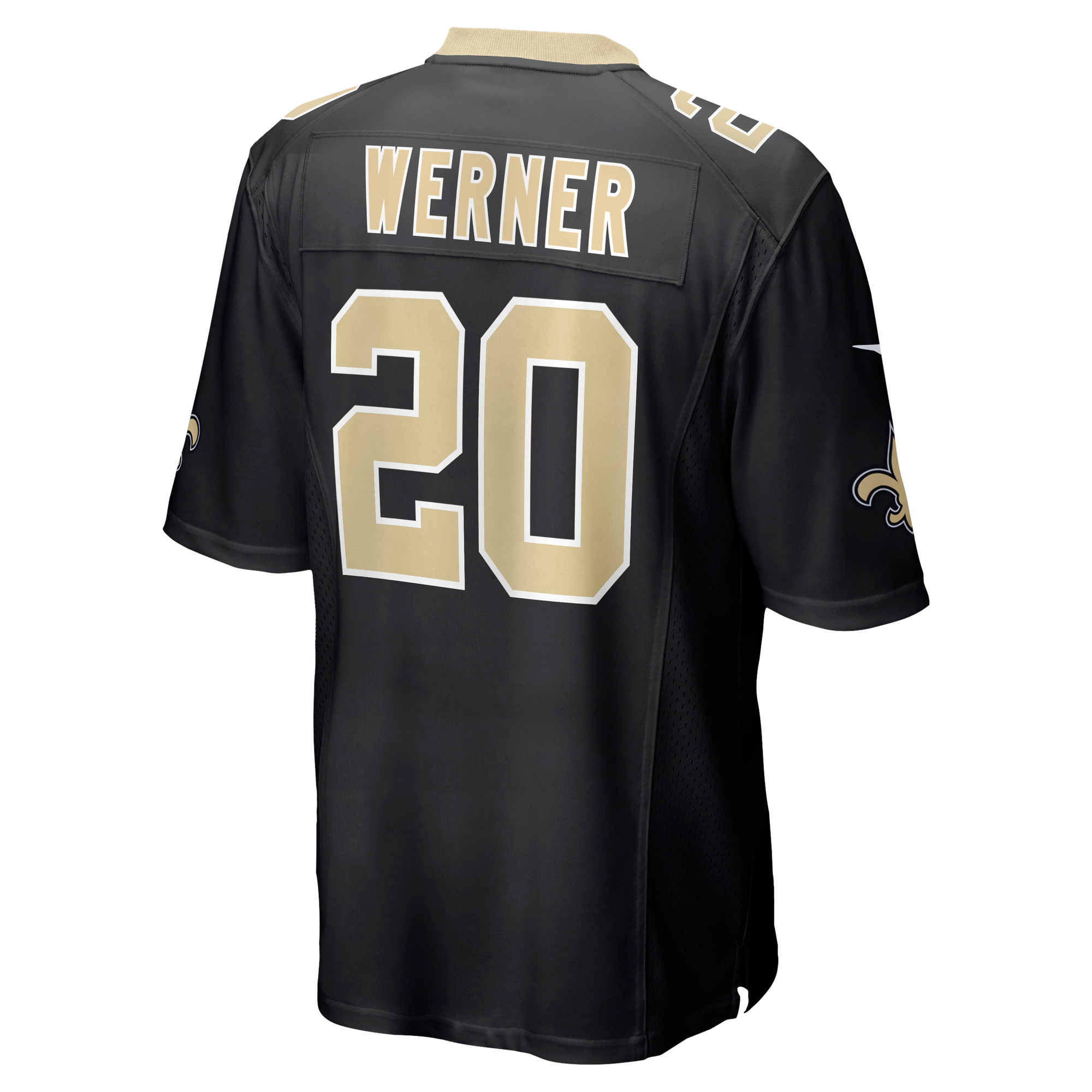 Pete Werner New Orleans Saints Game Jersey Black NFL Football Fan Wear Pete Werner