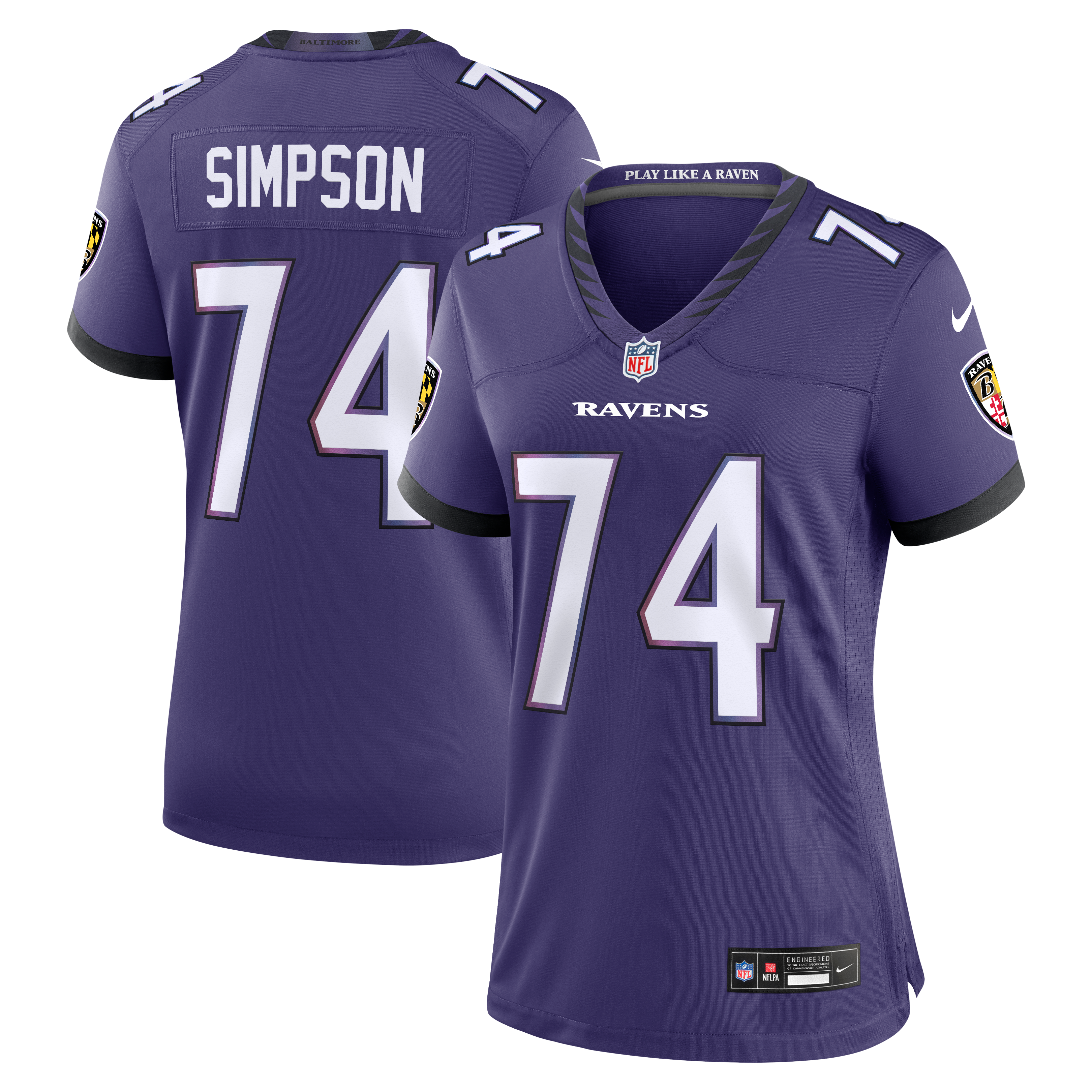 John Simpson Baltimore Ravens Game Jersey Purple NFL Football Fan Wear