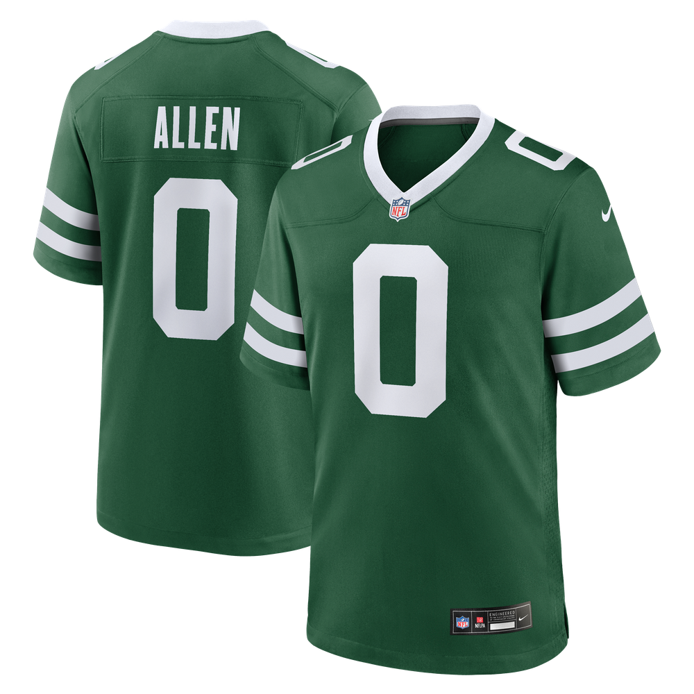 Braelon Allen New York Jets Game Jersey Green NFL Football Fan Wear
