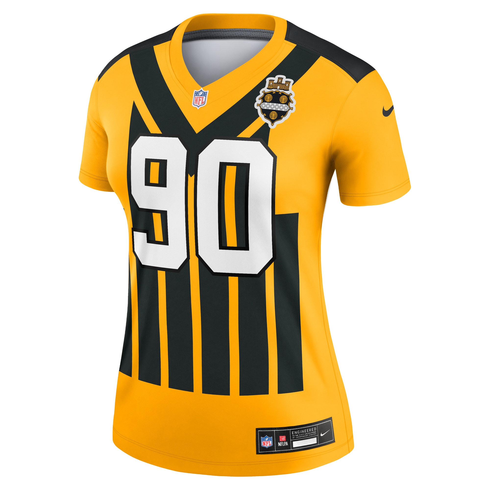 TJ Watt Performance Pittsburgh Steelers Alternate Jersey No.90 Gold NFL Football Fan Wear TJ Watt Performance