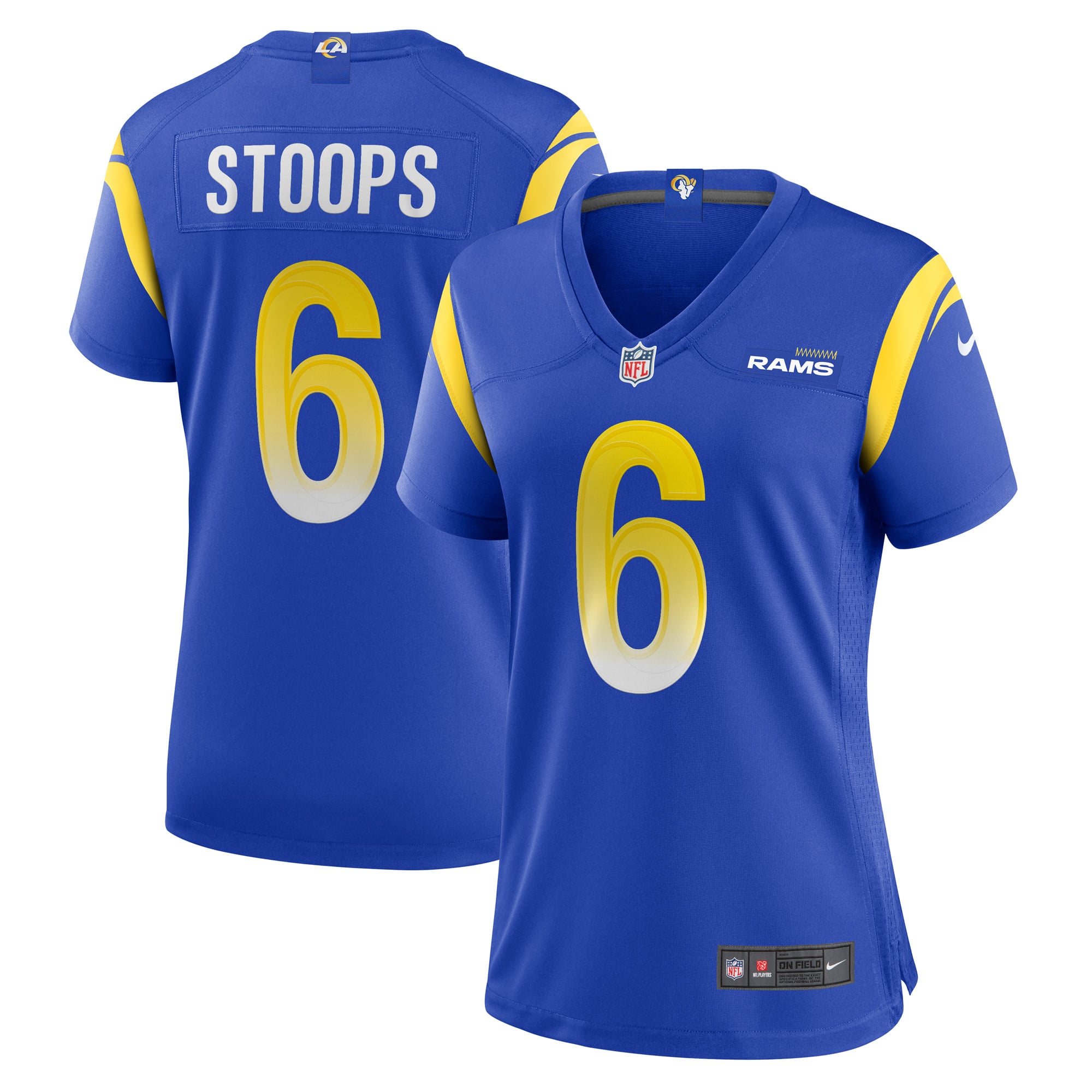 Drake Stoops Los Angeles Rams Game Jersey Royal NFL Football Fan Wear Drake Stoops