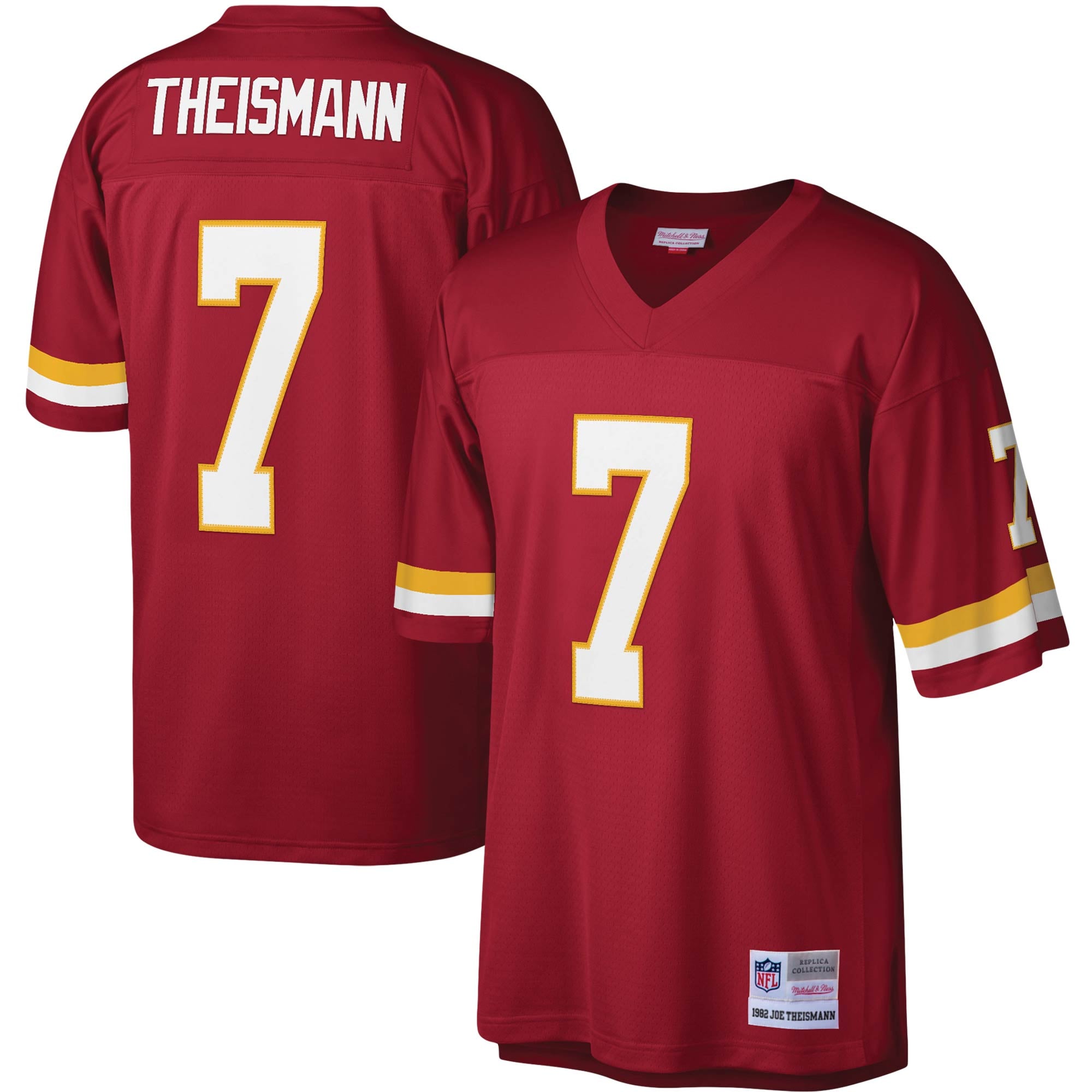 Joe Theismann Mitchell Washington Commanders Replica Jersey Burgundy NFL Football Fan Wear