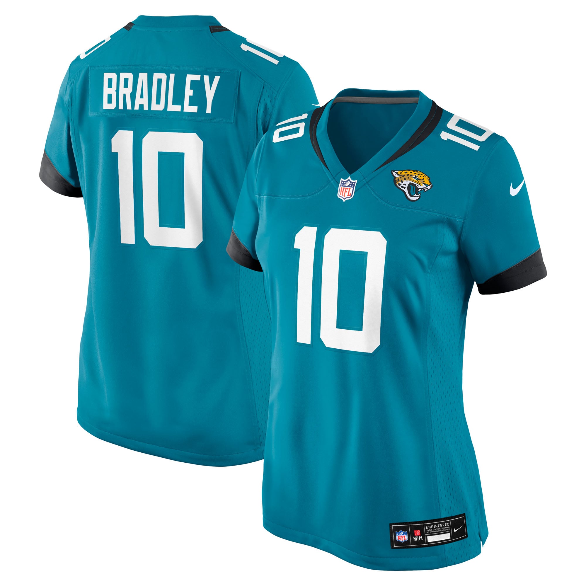 Carter Bradley Jacksonville Jaguars Game Jersey Teal NFL Football Fan Wear Carter Bradley