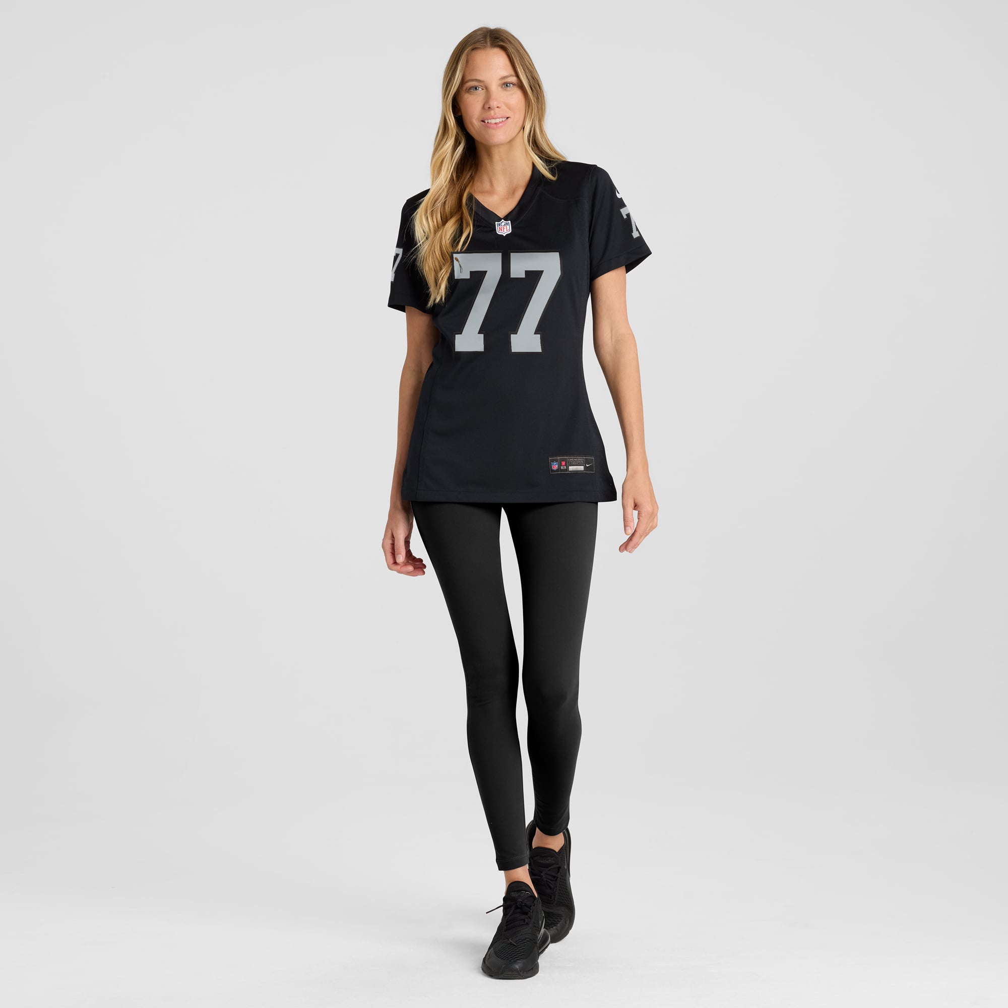 Thayer Munford Jr Las Vegas Raiders Game Jersey Black NFL Football Fan Wear Thayer Munford Jr