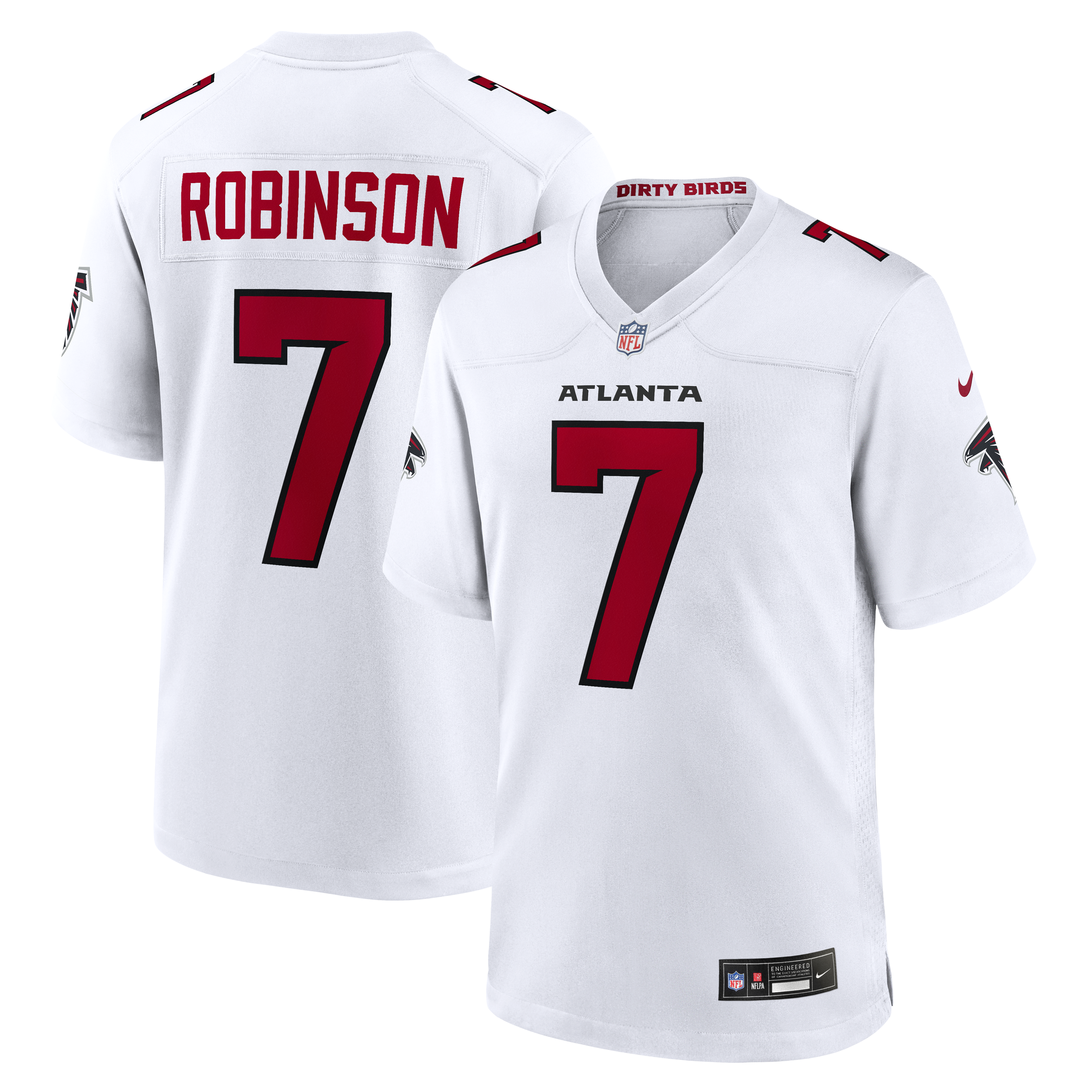 Bijan Robinson Atlanta Falcons Game Jersey White NFL Football Fan Wear
