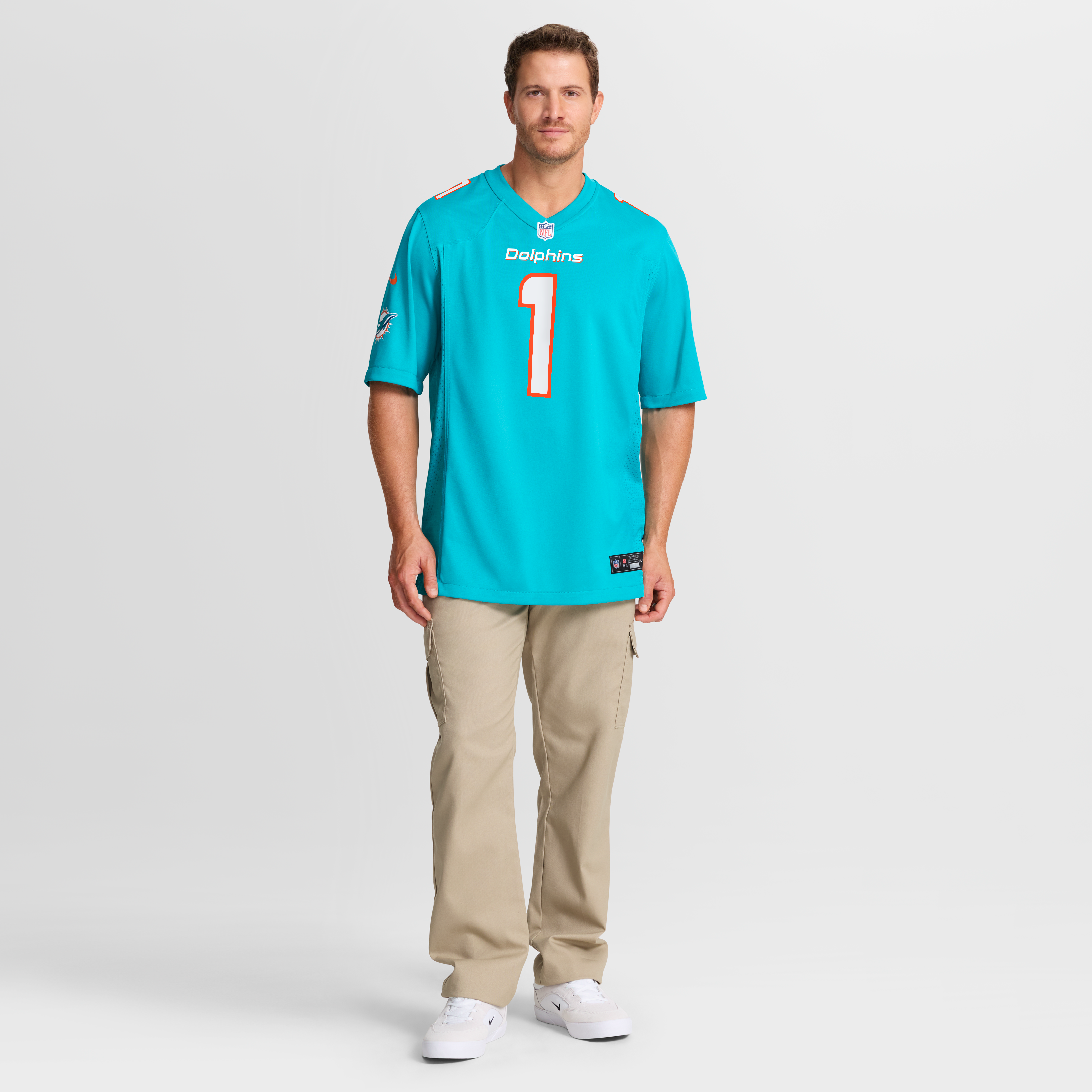 Chris Johnson Miami Dolphins Game Jersey Aqua NFL Football Fan Wear