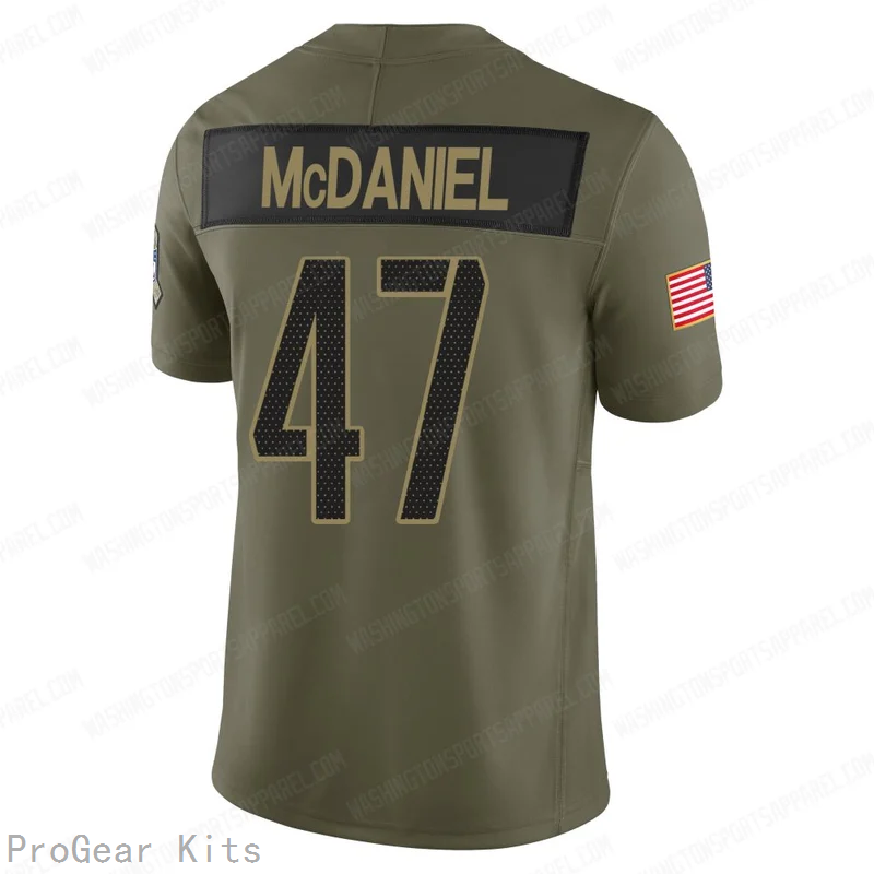 Robert McDaniel Washington Commanders Jersey No.47 Olive NFL Football Fan Wear Robert McDaniel