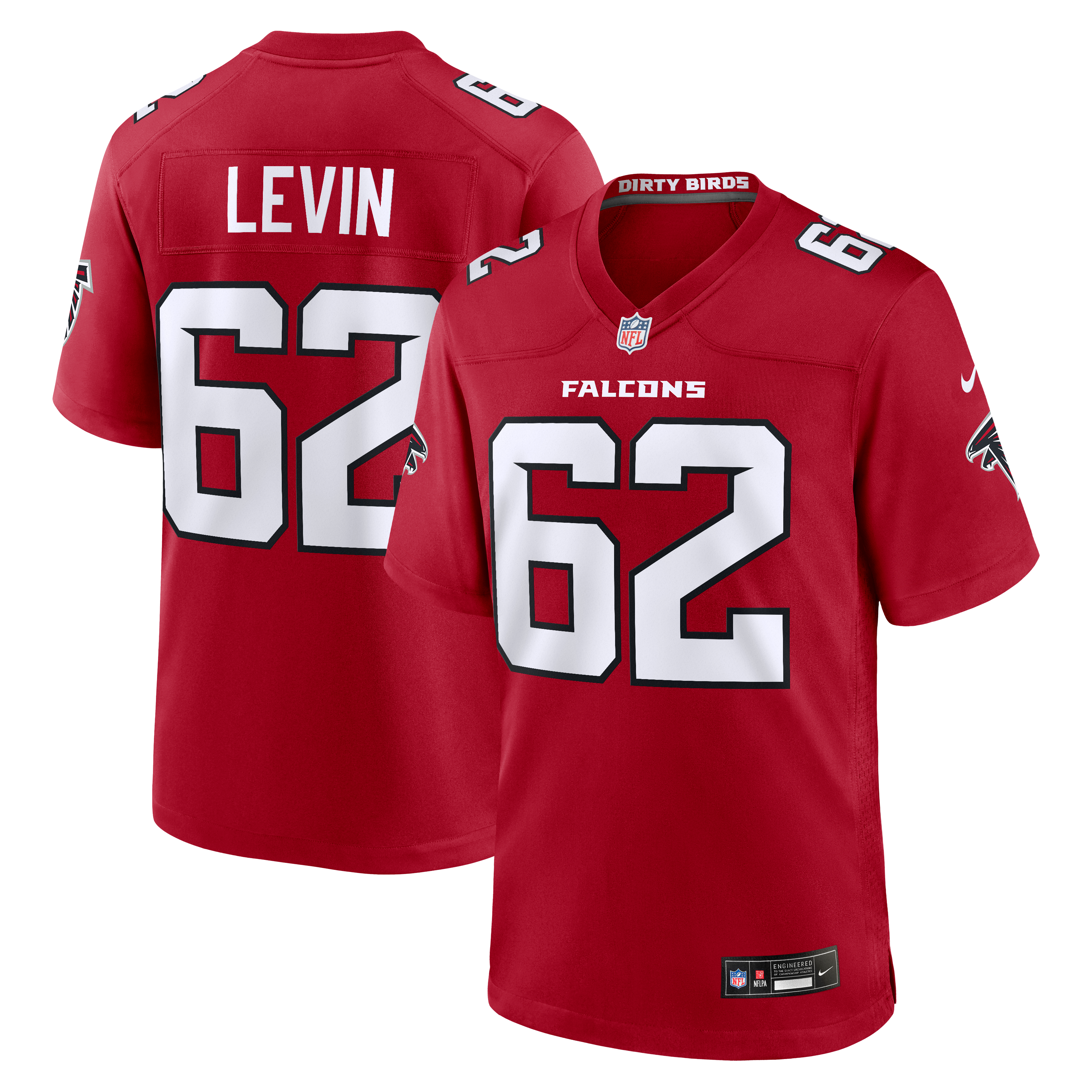 Corey Levin Atlanta Falcons Game Jersey Red NFL Football Fan Wear Corey Levin