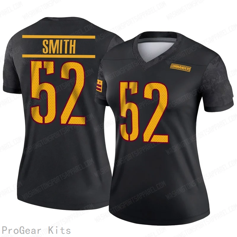 Preston Smith Washington Commanders Jersey No.52 Black NFL Football Fan Wear