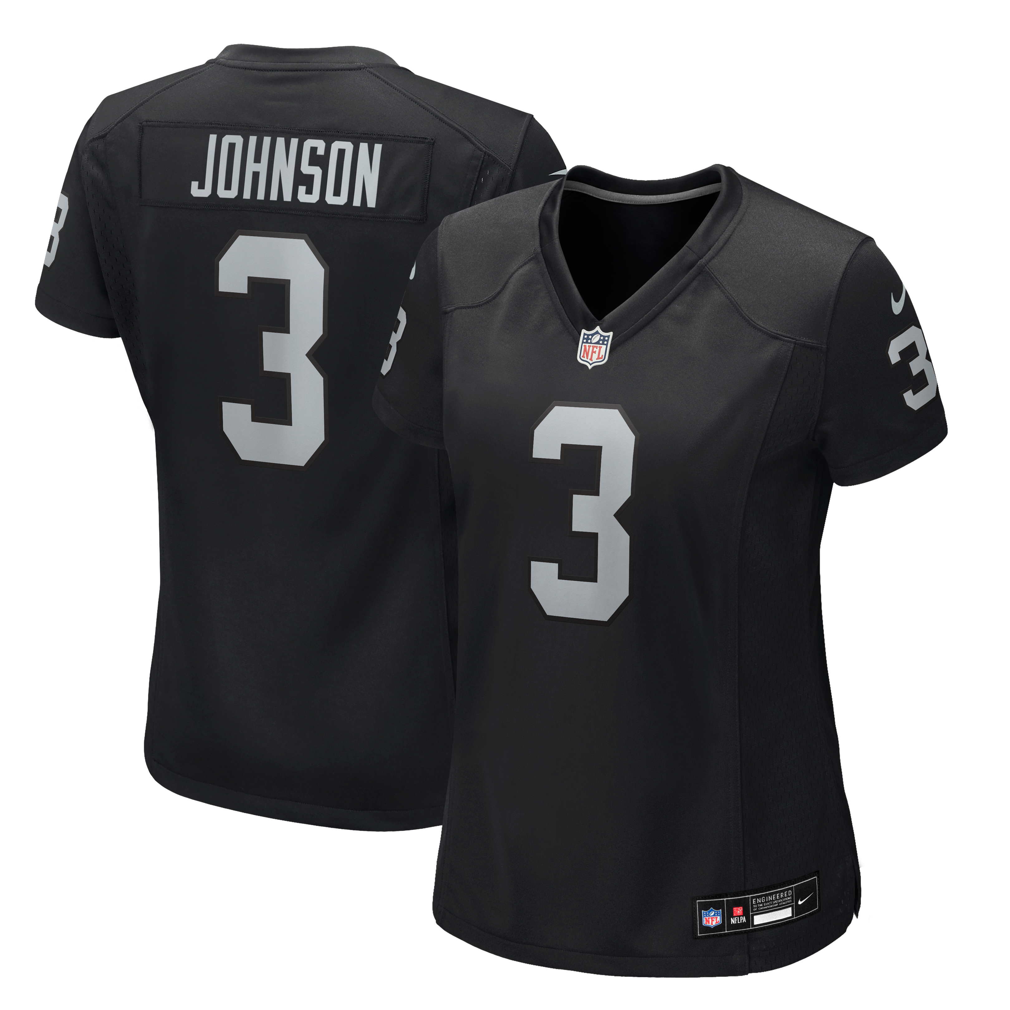 Taron Johnson Las Vegas Raiders Game Jersey Black NFL Football Fan Wear Taron Johnson