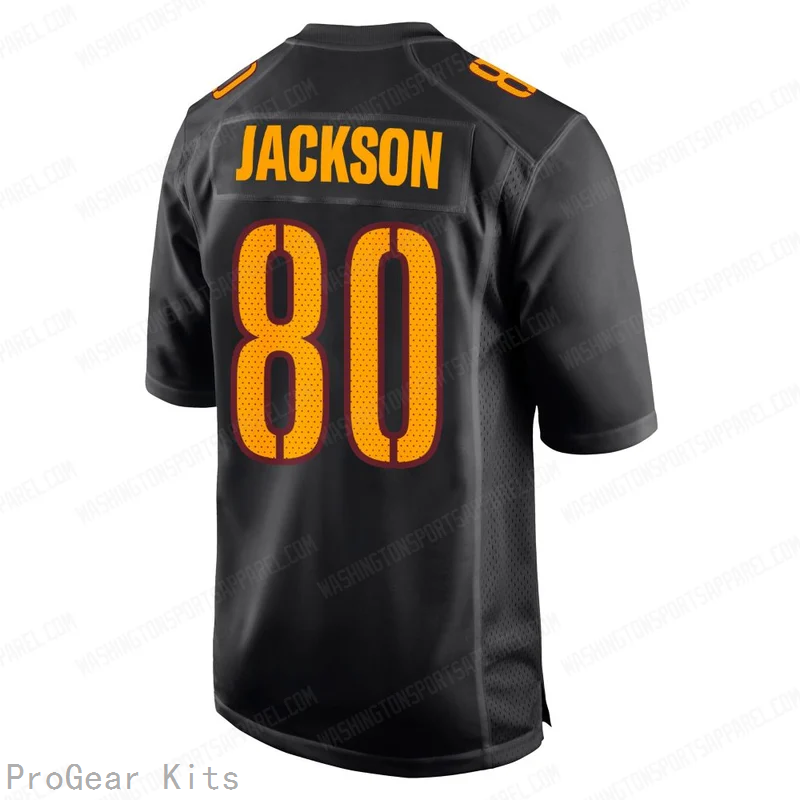 Tyree Jackson Carbon Washington Commanders Game Jersey No.80 Black NFL Football Fan Wear