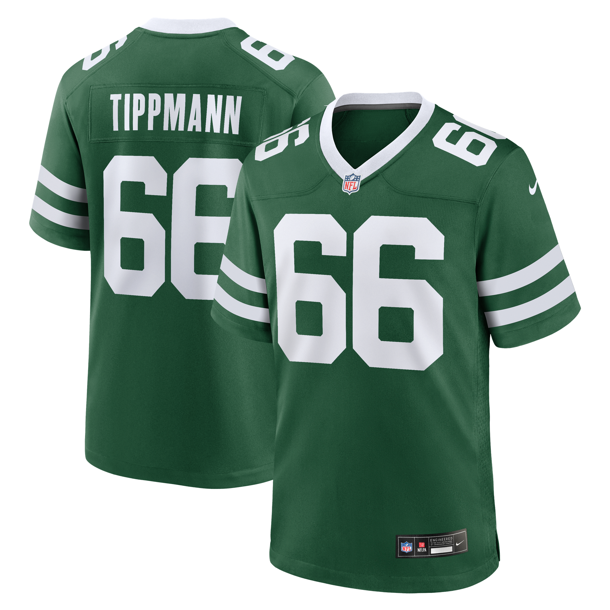 Joe Tippmann New York Jets Game Jersey Green NFL Football Fan Wear Joe Tippmann