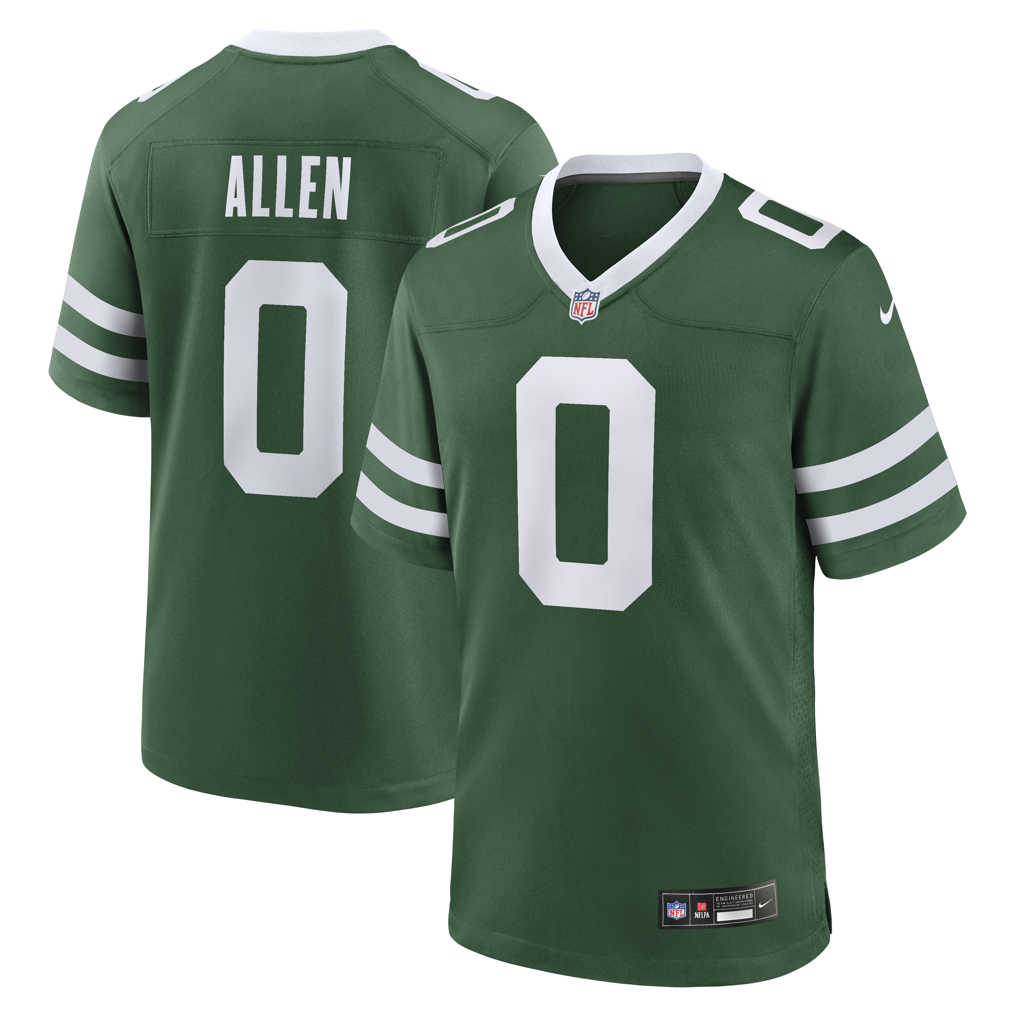 Braelon Allen New York Jets Game Jersey Green NFL Football Fan Wear