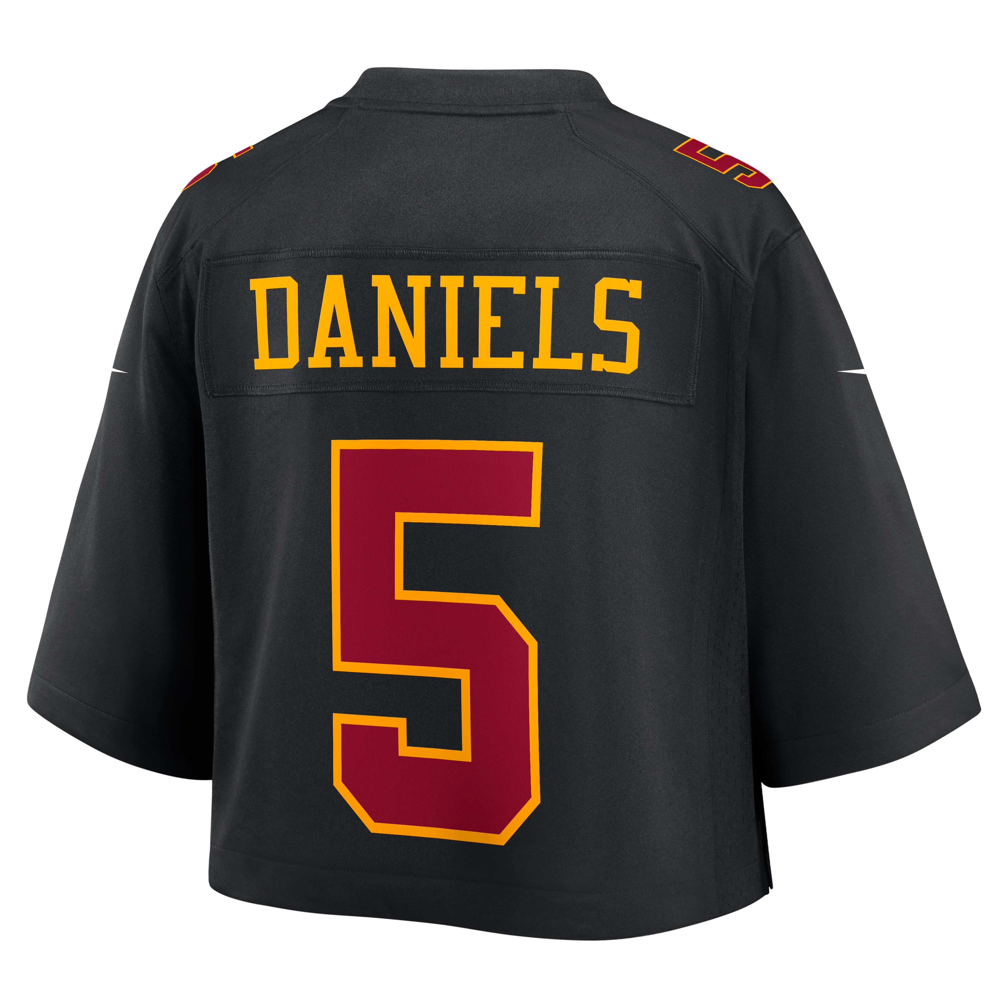 Jayden Daniels Cropped Washington Commanders Game Jersey Black NFL Football Fan Wear