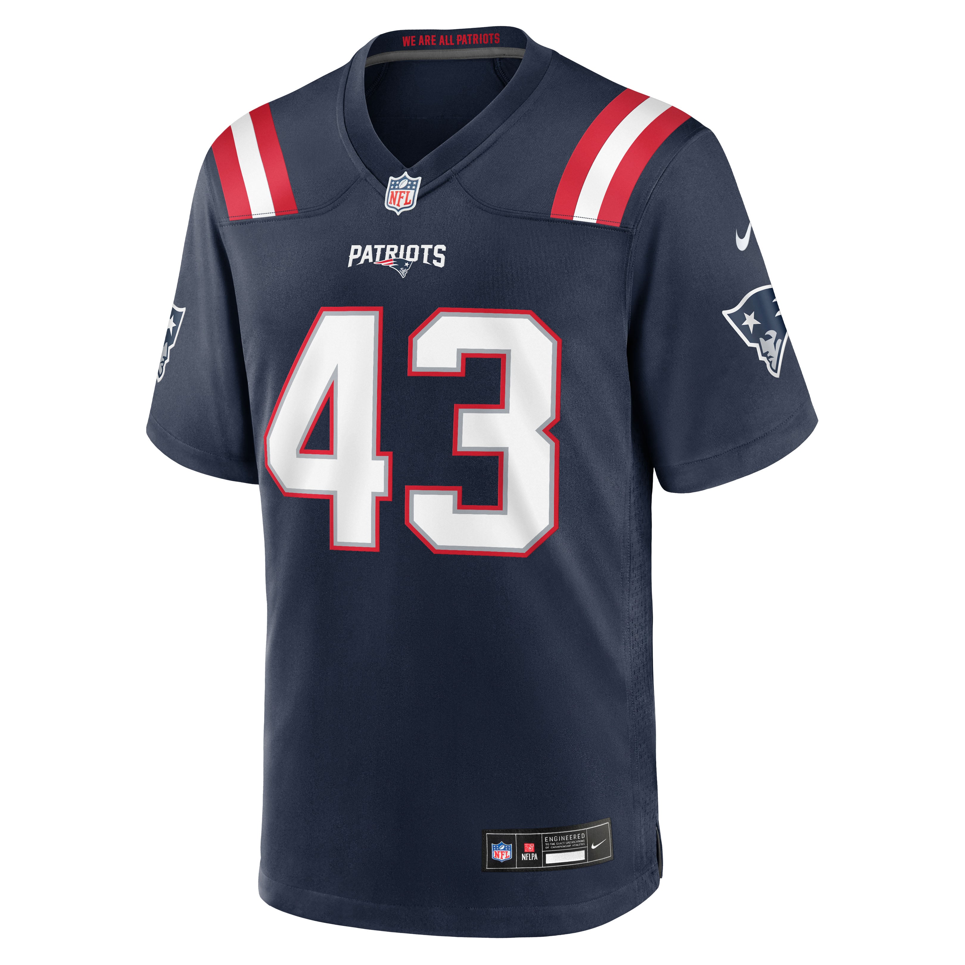 Bradyn Swinson New England Patriots Game Jersey Navy NFL Football Fan Wear