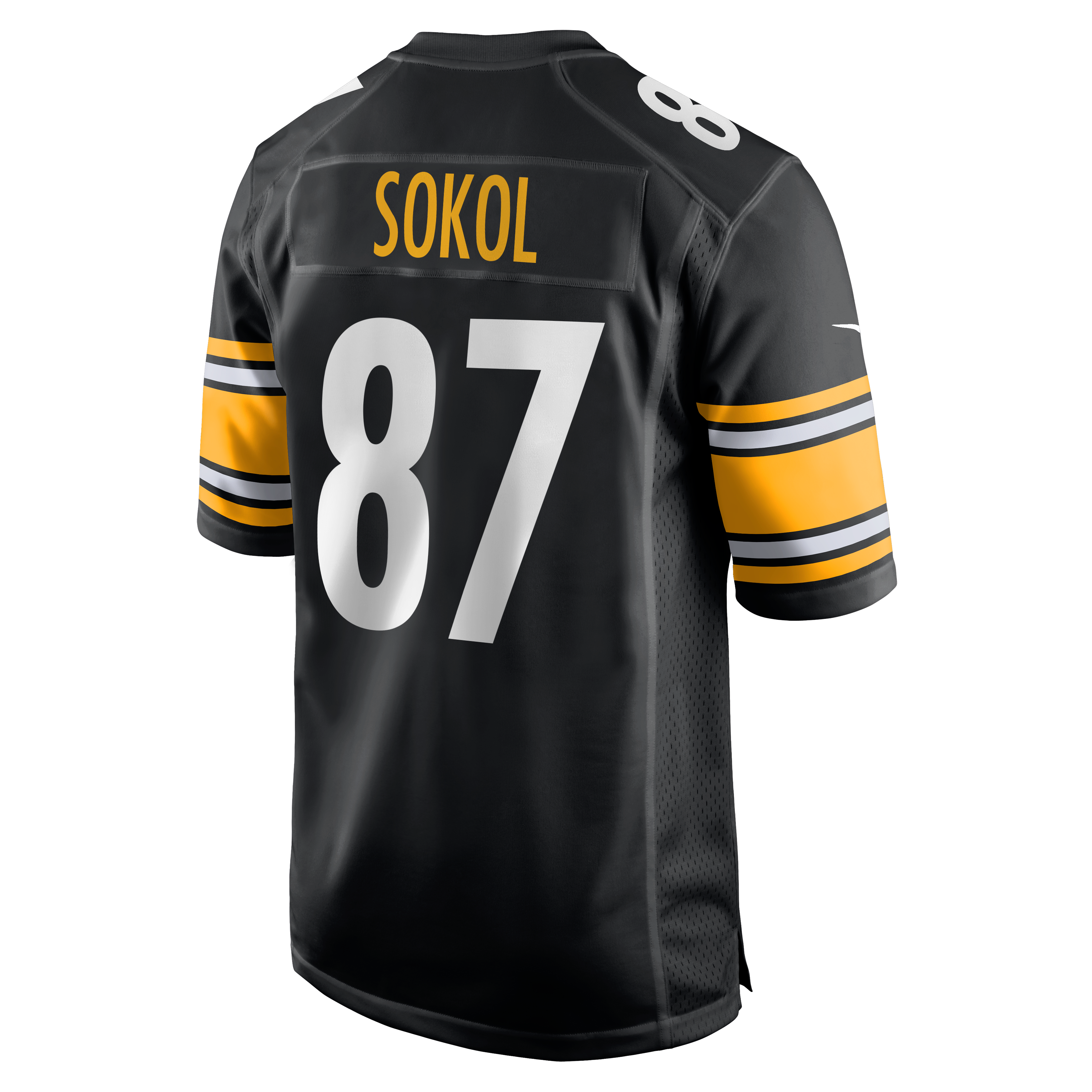 Matt Sokol Pittsburgh Steelers Game Jersey Black NFL Football Fan Wear Matt Sokol